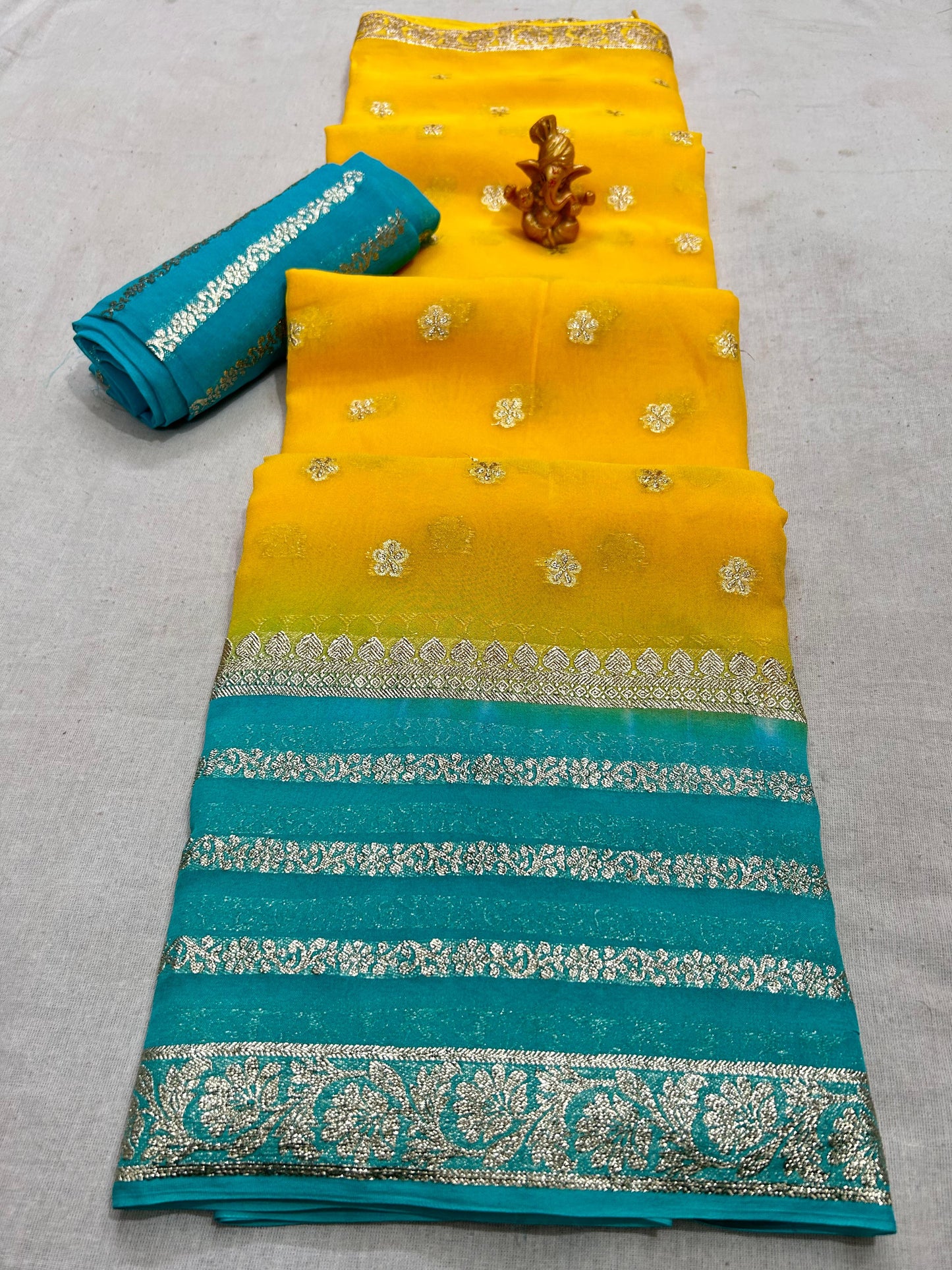 Kayatri Beautiful Jaipuri 2 Shadded Dai Saree