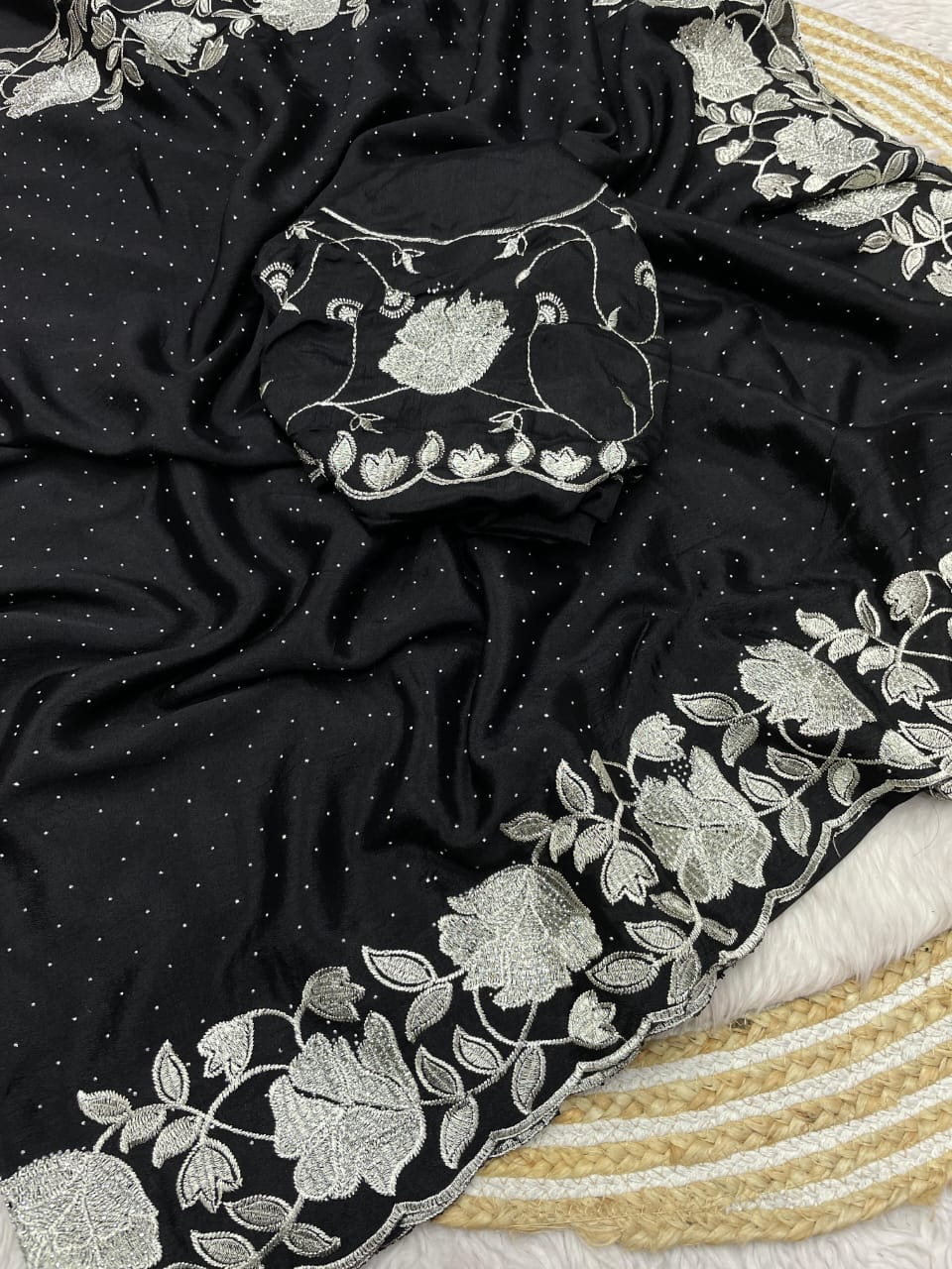 Kayatri New Soft Chinon Fabric With Siroski Work Saree