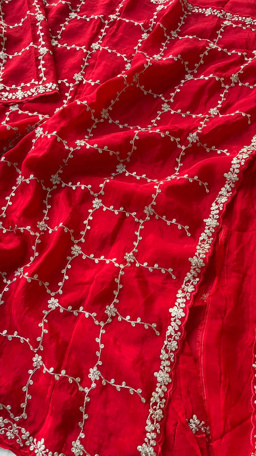 Kayatri New H O Silk Crepe Pittan Jaal Work Saree