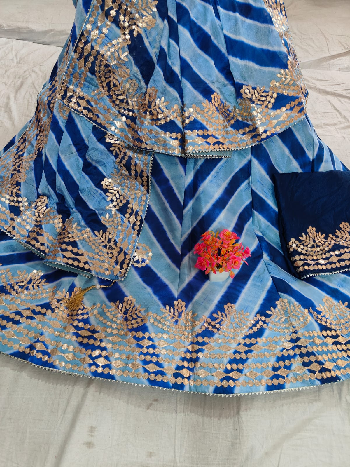 Kayatri New Traditional Beautiful Lahriya Dyeing Lehenga