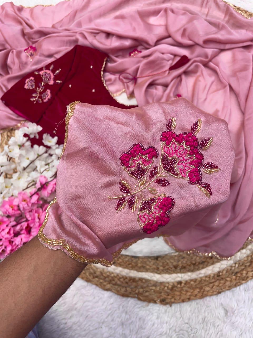 Kayatri New Rangoli Silk Fabric Cutdana Work Saree