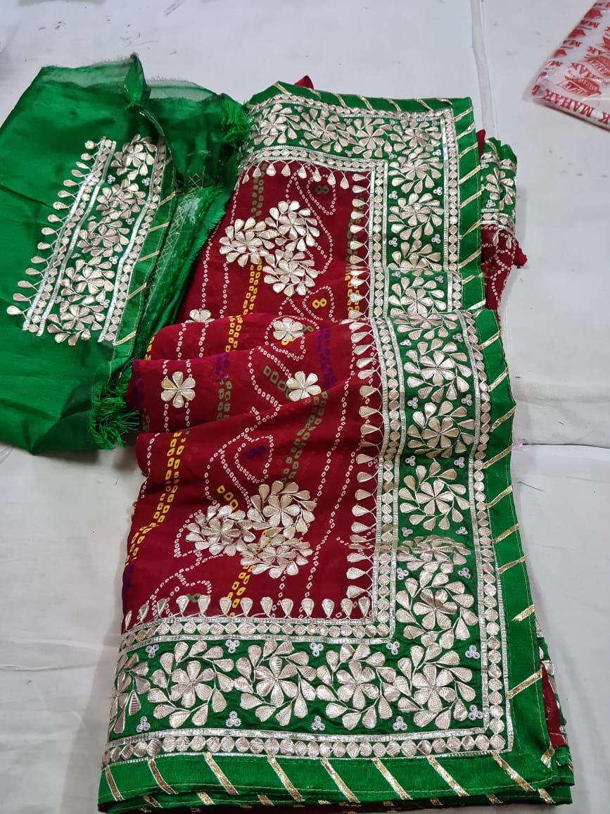 Kayatri New Georgette Traditional Wear Chunri Bandhej Saree
