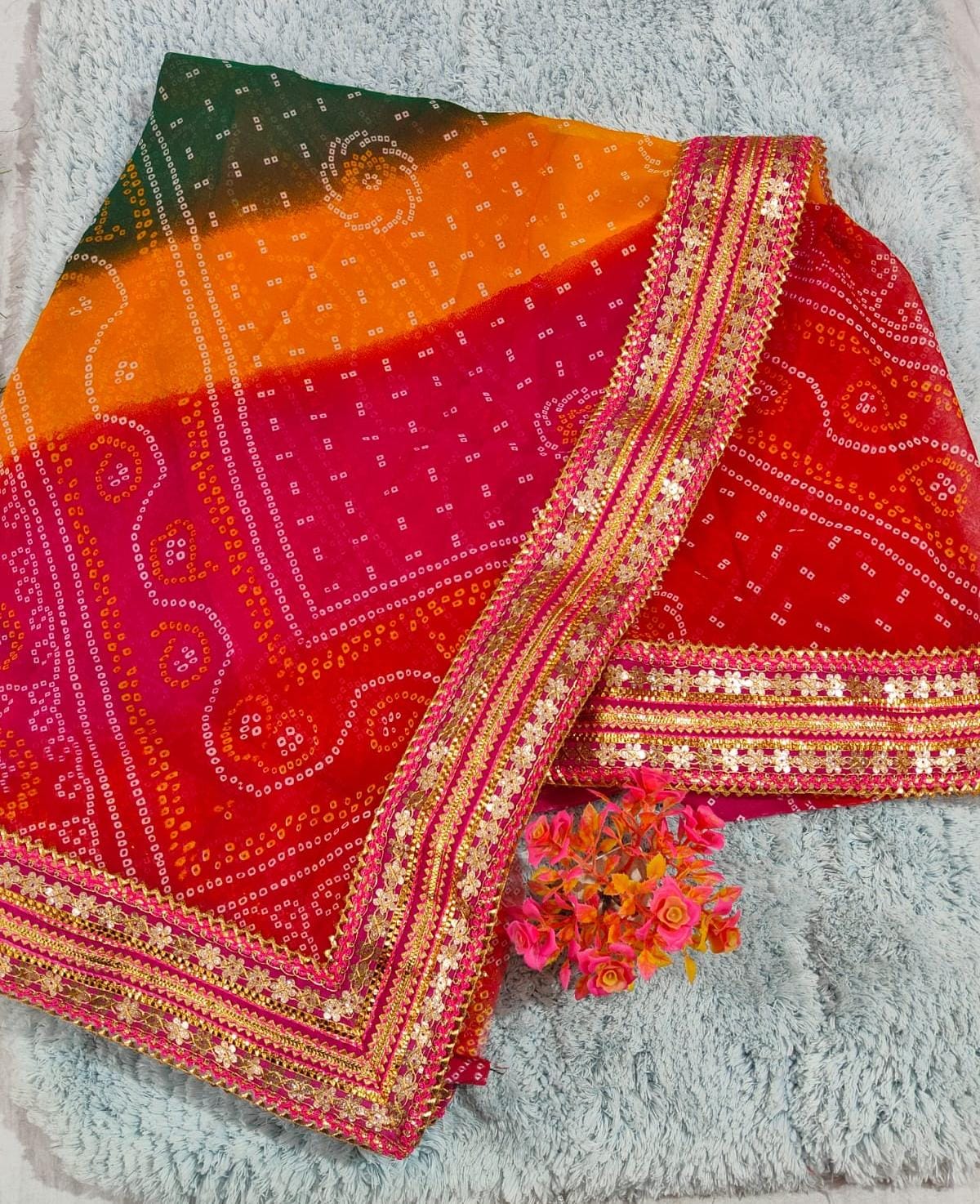 Kayatri New Beautiful Bandhani Style Saree