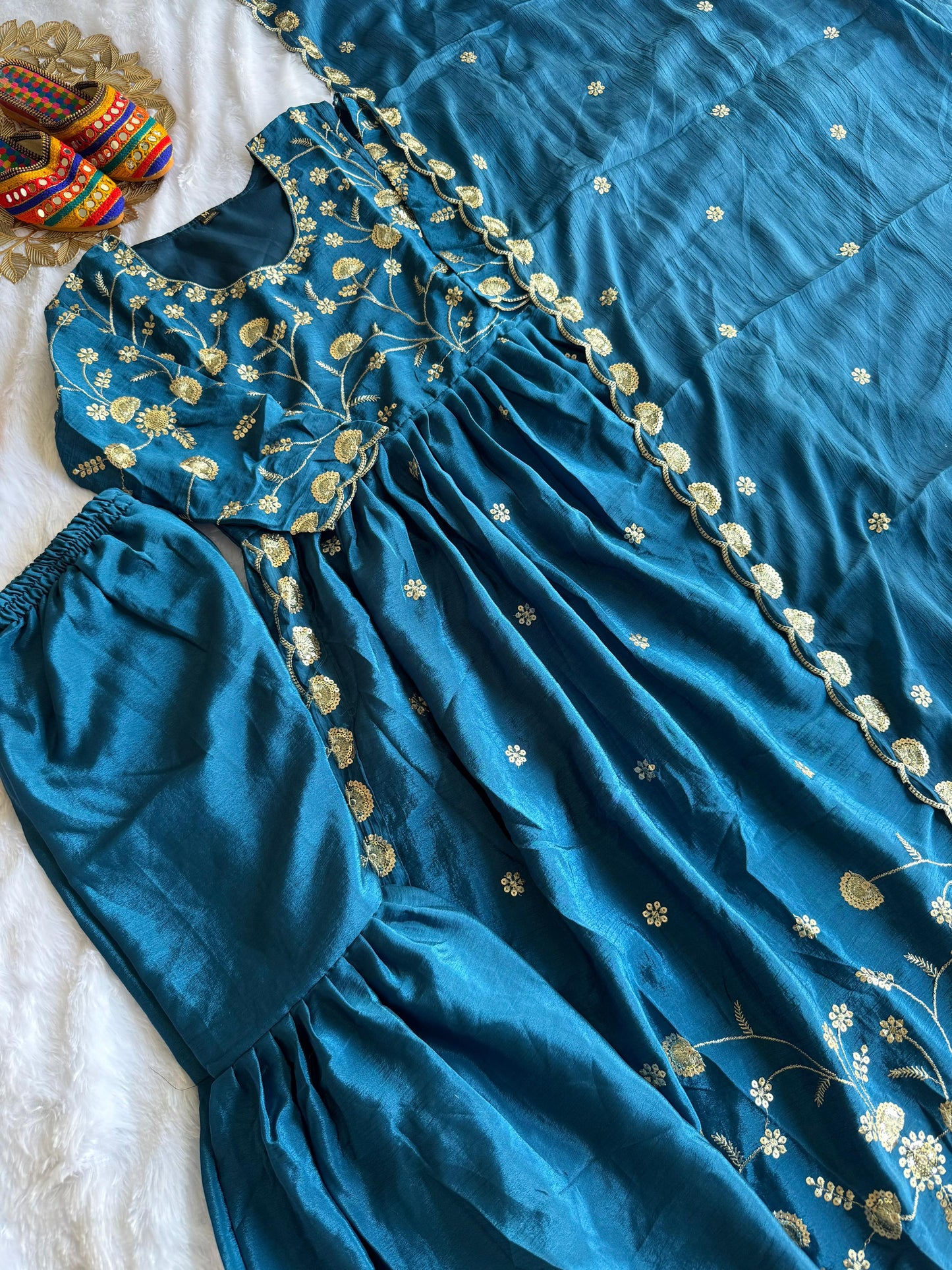 Kayatri Launching New Designers Nyra Cut Chinon Sharara Set With Dupatta Suit