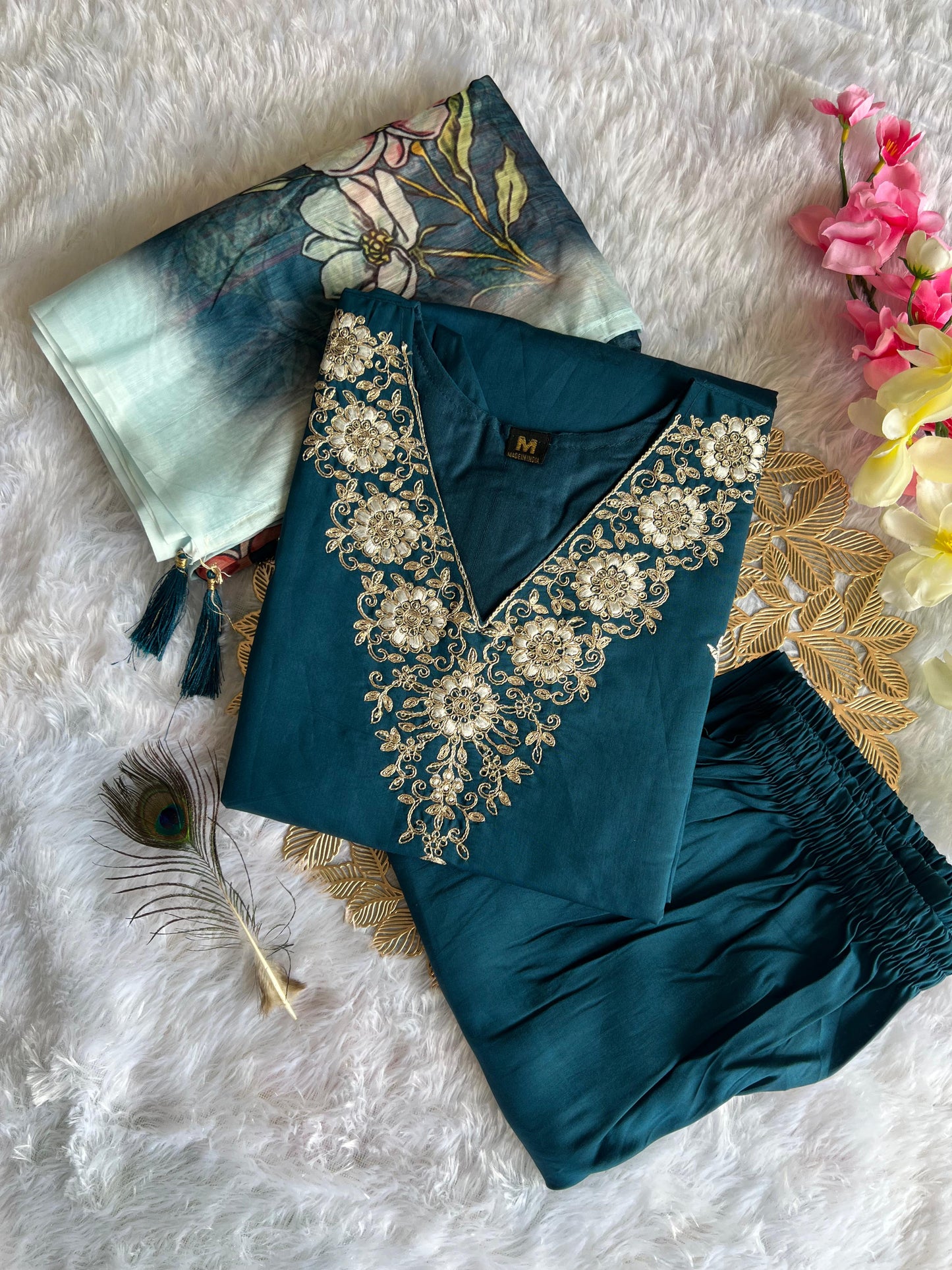 Kayatri New Designer Roman Silk Embroidery With Sequence Work Saree