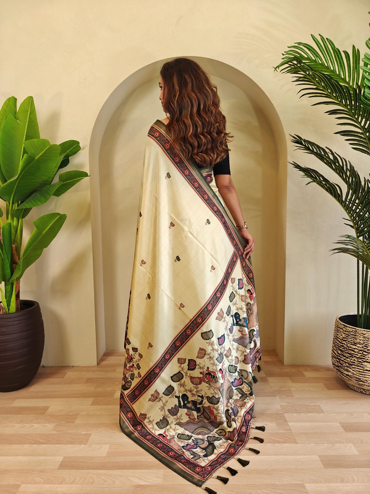 Kayatri Beautiful Kalamkari Digital Print Saree