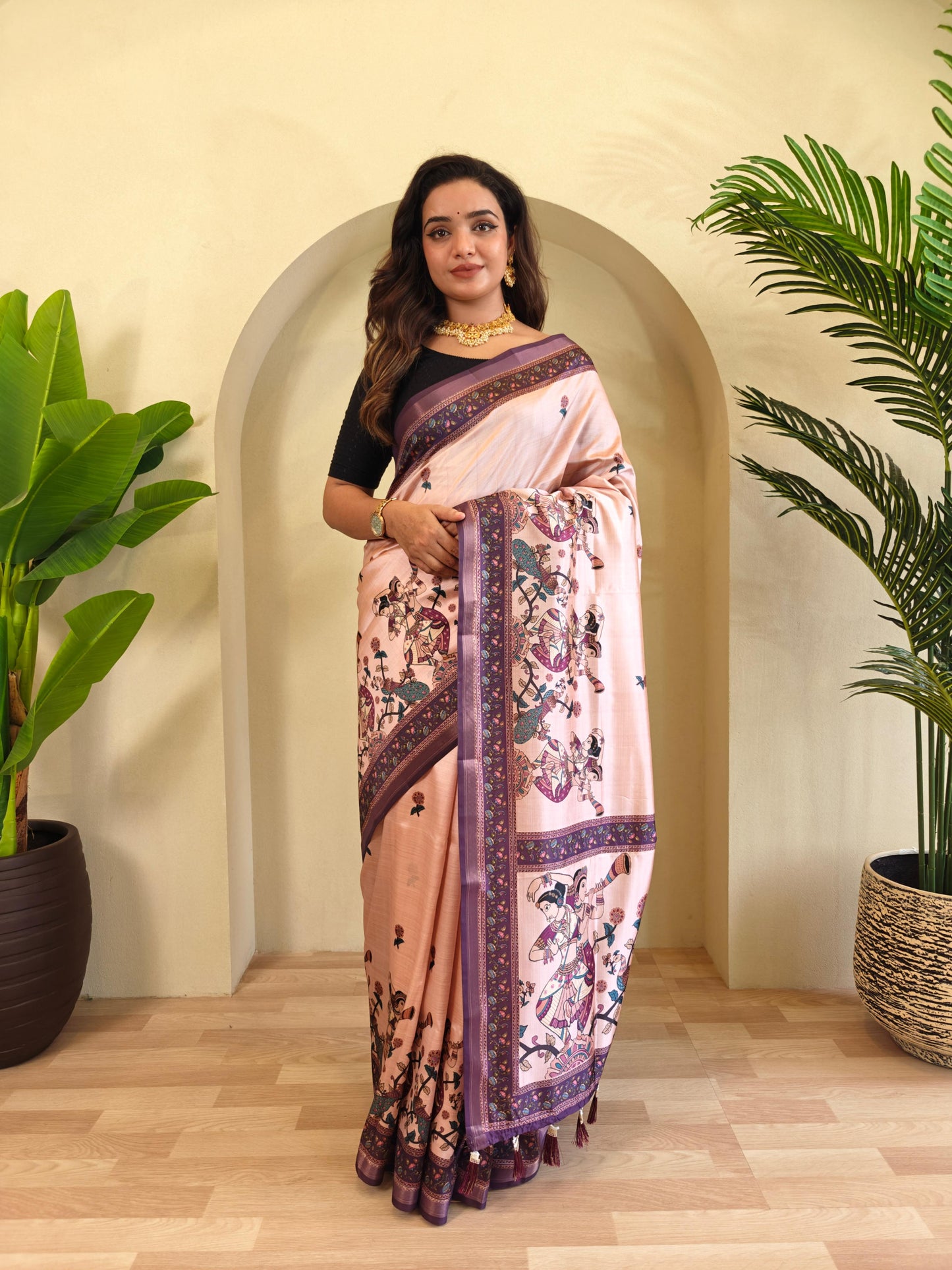 Kayatri Beautiful Kalamkari Digital Print Saree
