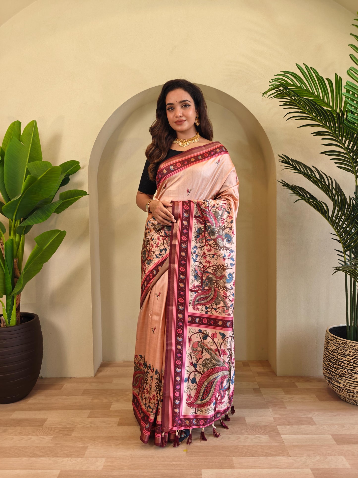 Kayatri Beautiful Kalamkari Digital Print Saree