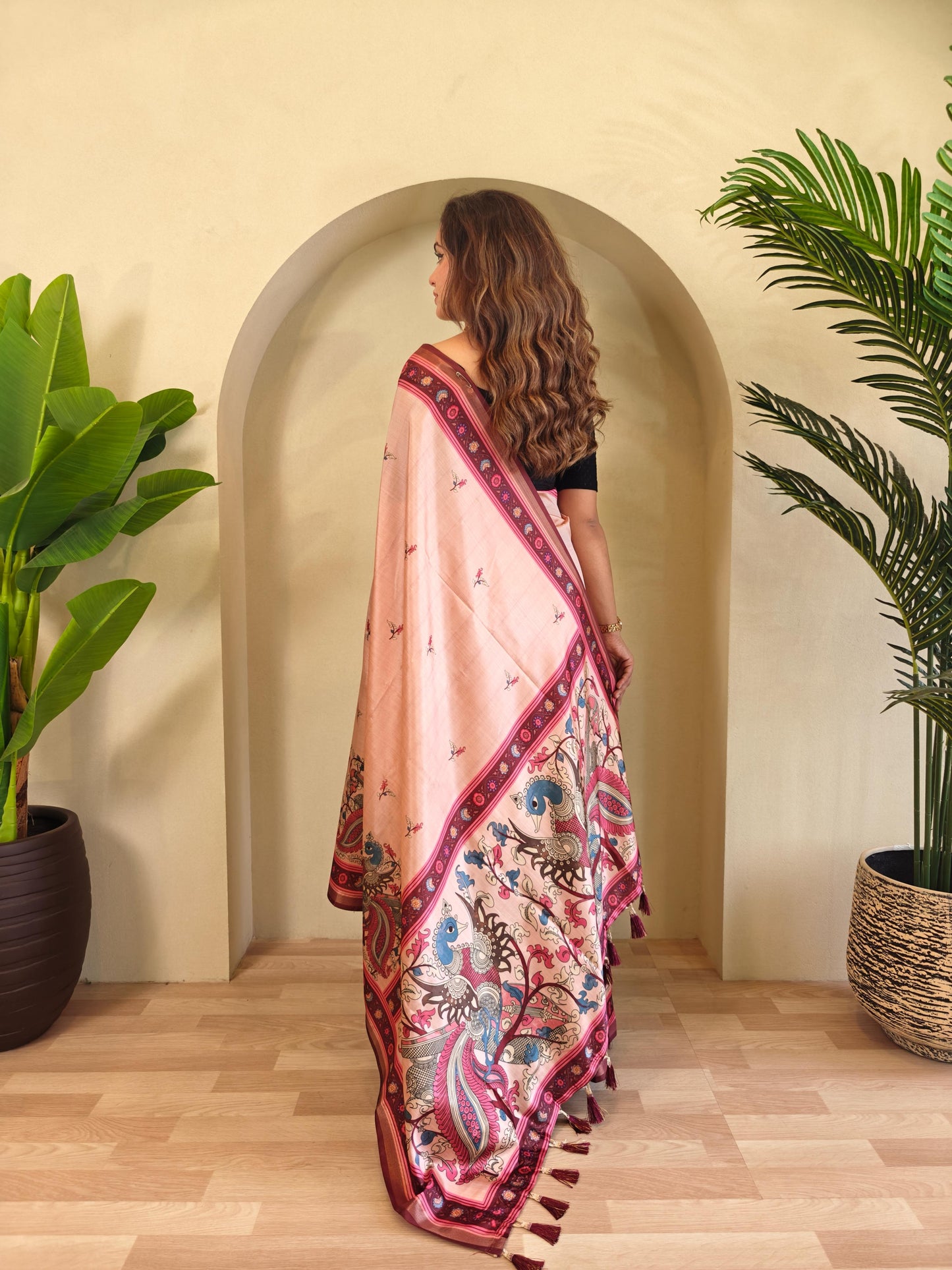 Kayatri Beautiful Kalamkari Digital Print Saree
