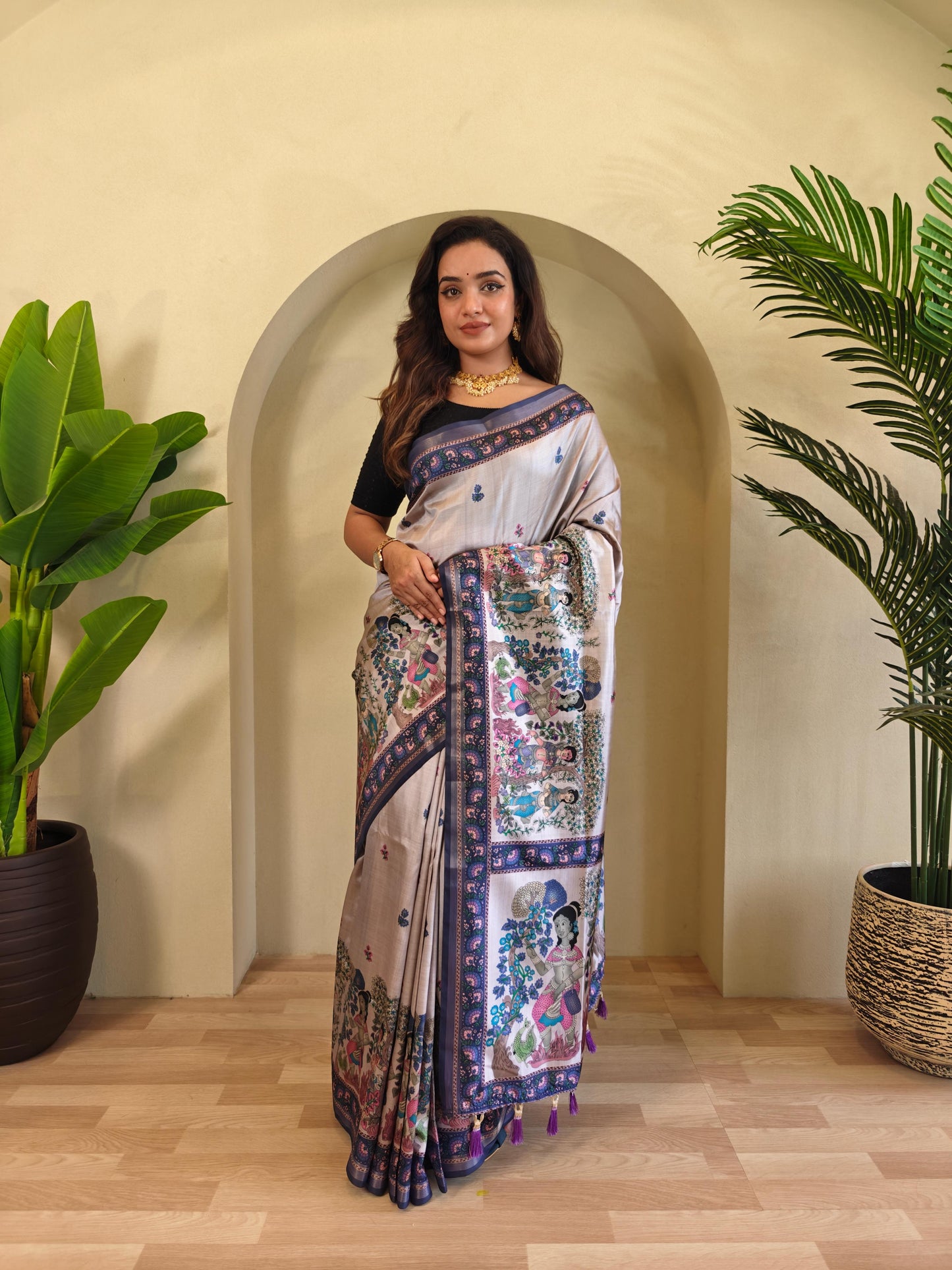 Kayatri Beautiful Kalamkari Digital Print Saree