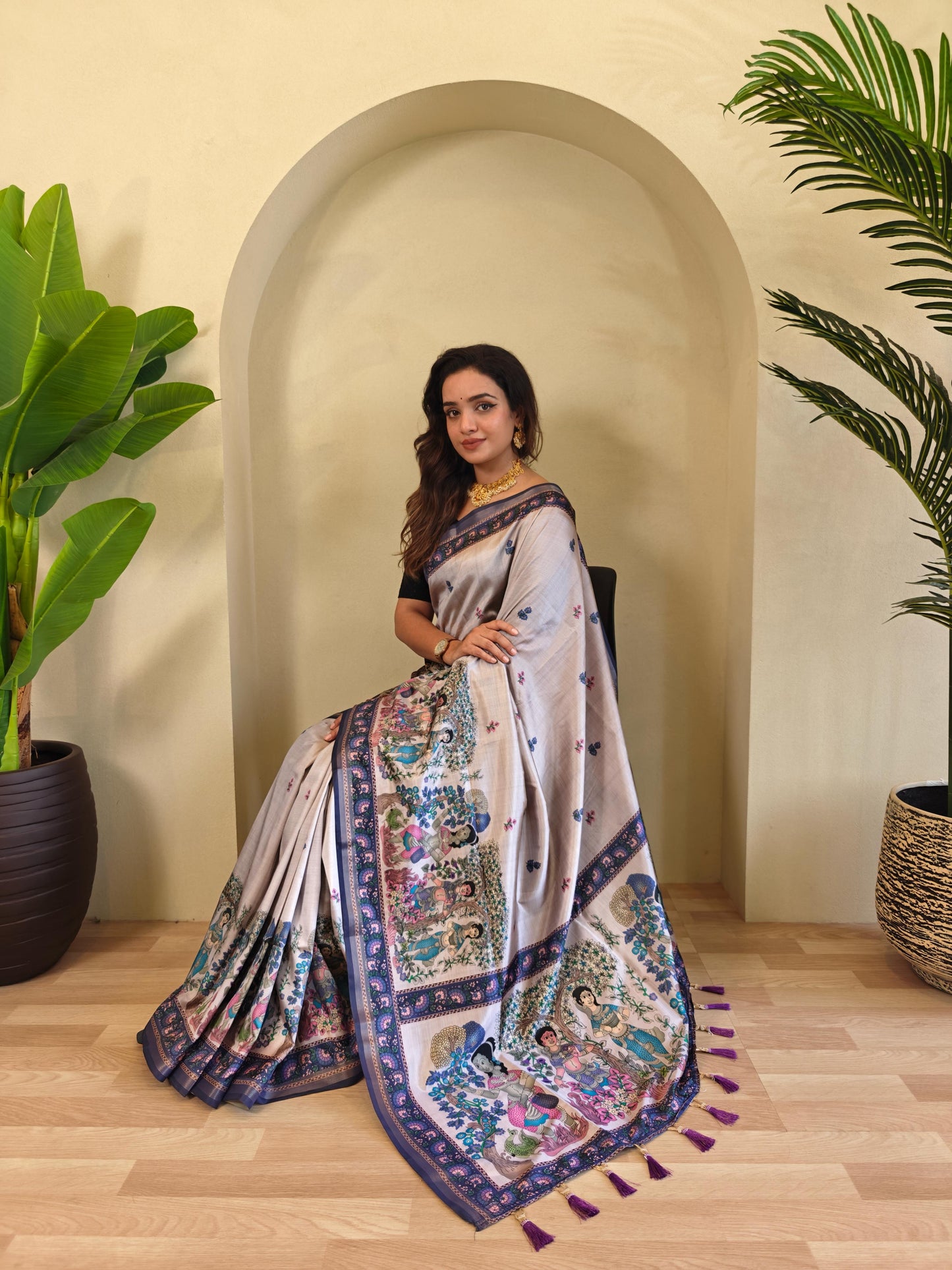 Kayatri Beautiful Kalamkari Digital Print Saree