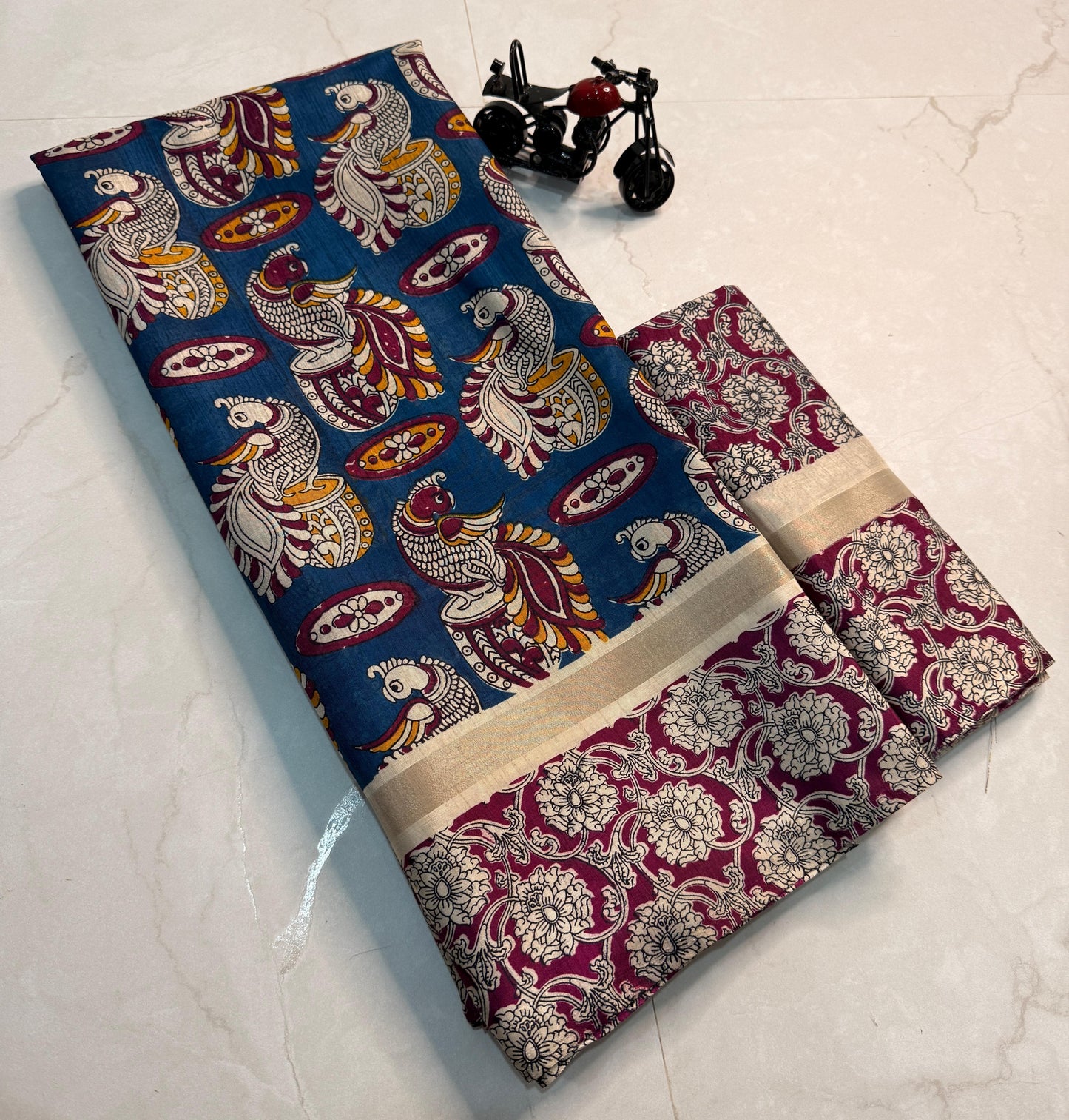 Kayatri New Kalamkari Print Soft Cotton Silk Saree