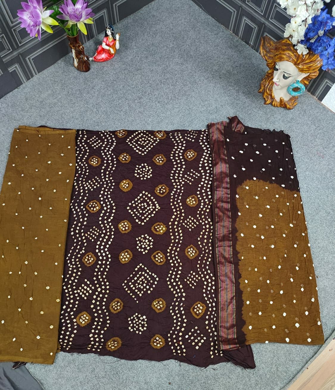 Kayatri New Pure Satin Cotton Bandhani Print Suit