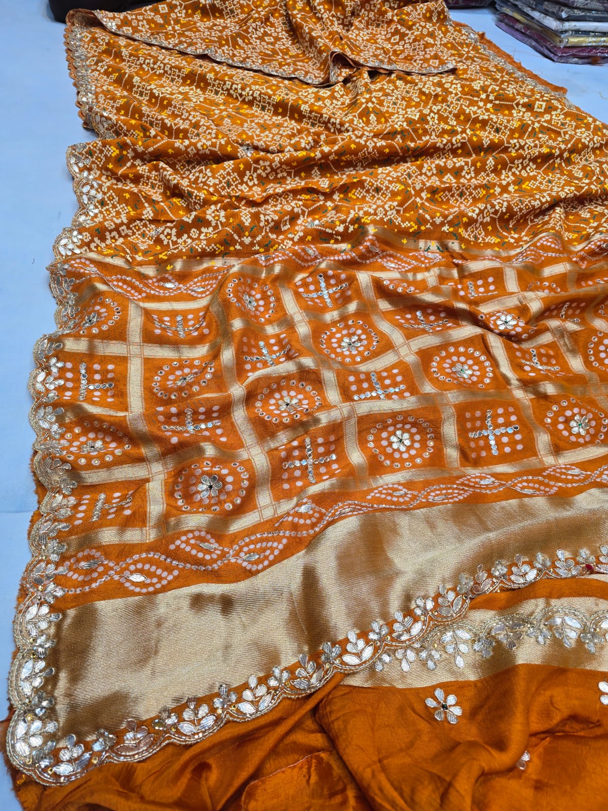 Kayatri New Banarasi Weaving With Ajrakh Patola Print Saree
