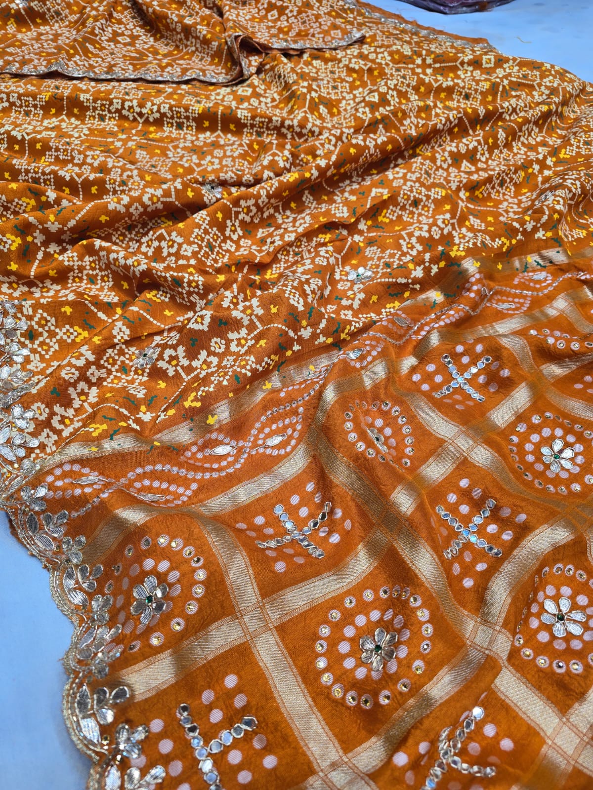 Kayatri New Banarasi Weaving With Ajrakh Patola Print Saree