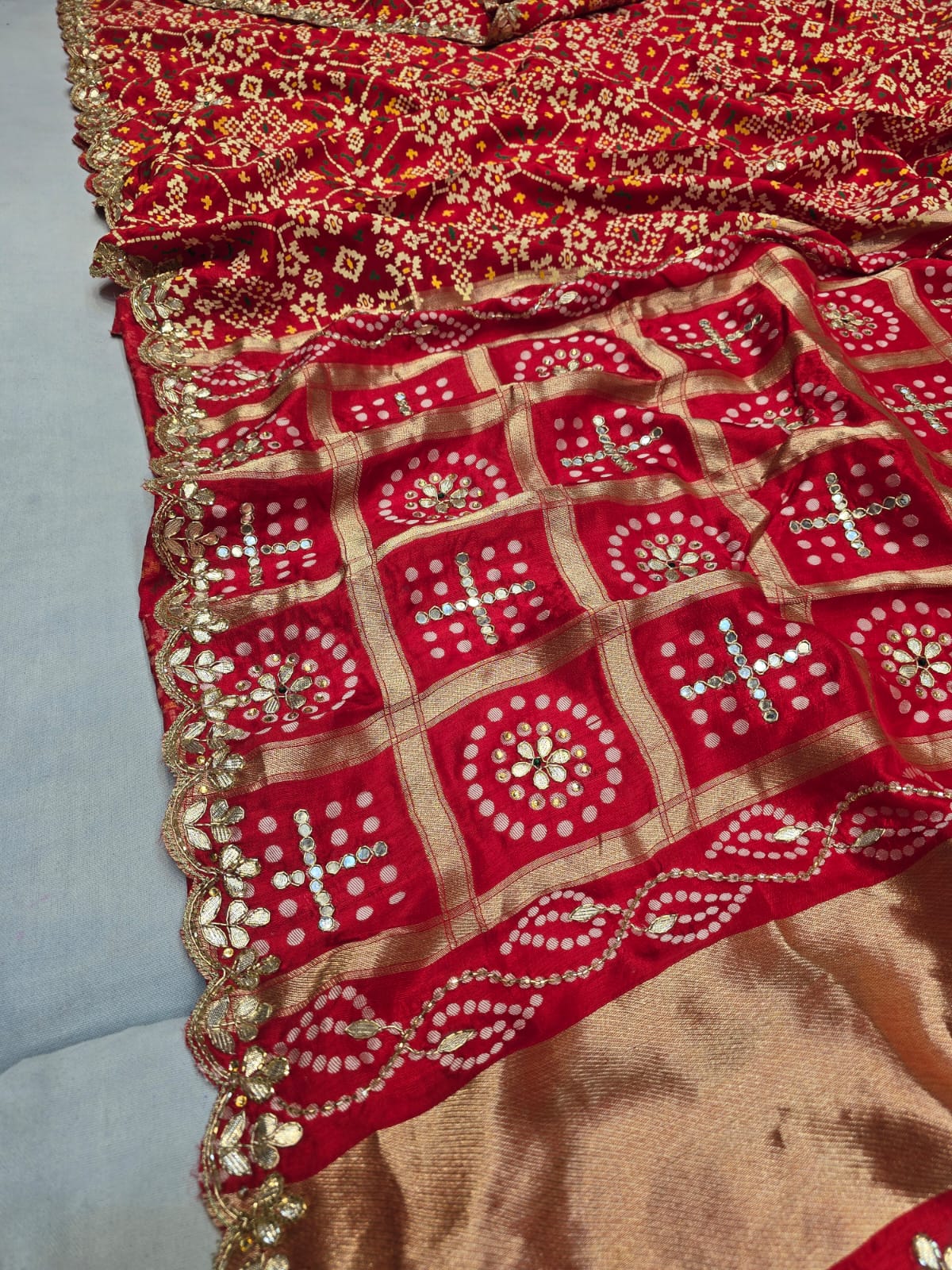 Kayatri New Banarasi Weaving With Ajrakh Patola Print Saree