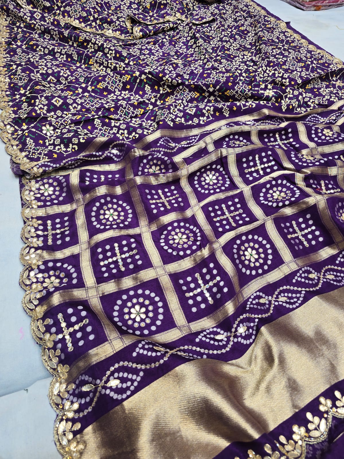 Kayatri New Banarasi Weaving With Ajrakh Patola Print Saree