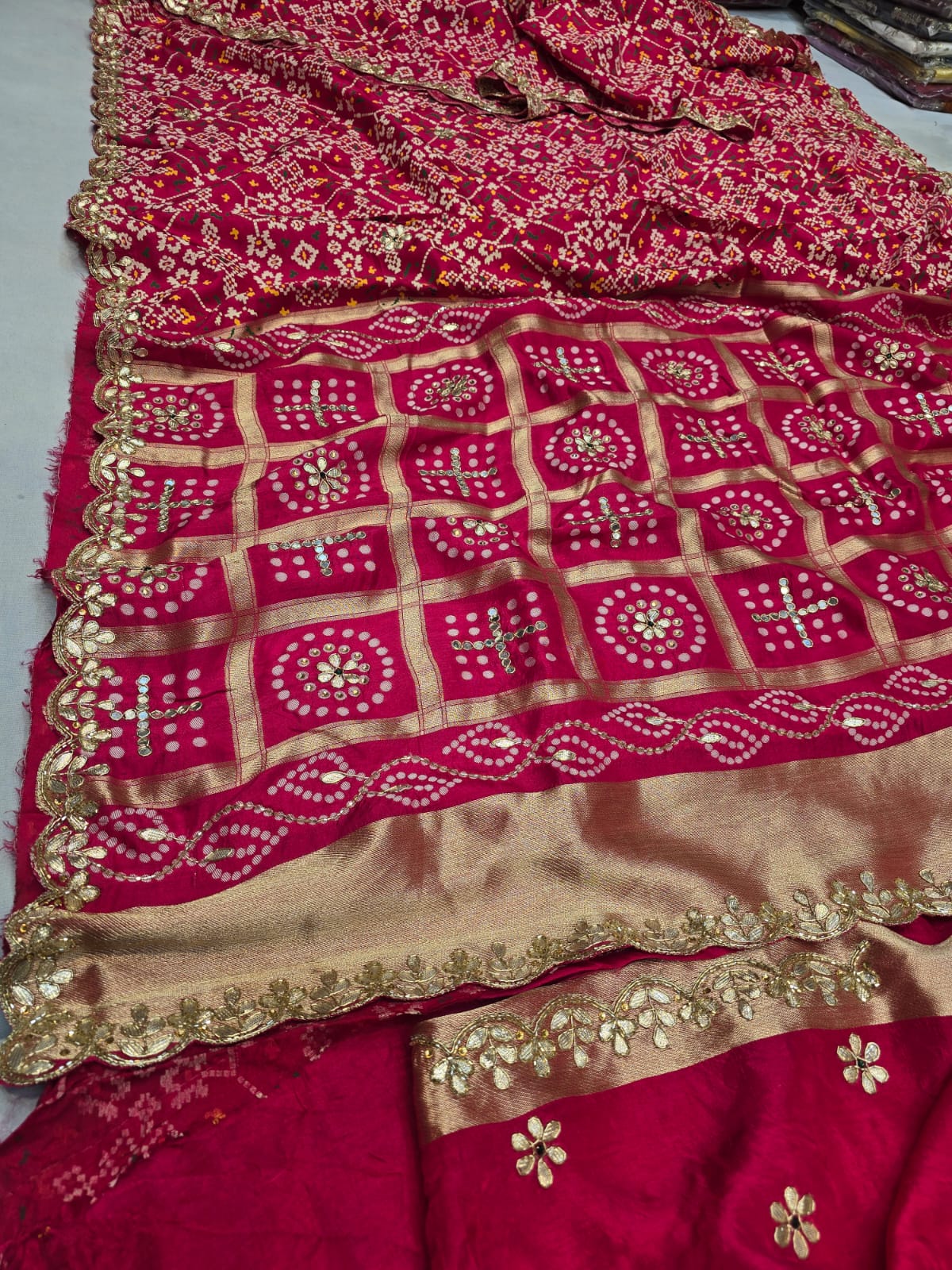 Kayatri New Banarasi Weaving With Ajrakh Patola Print Saree