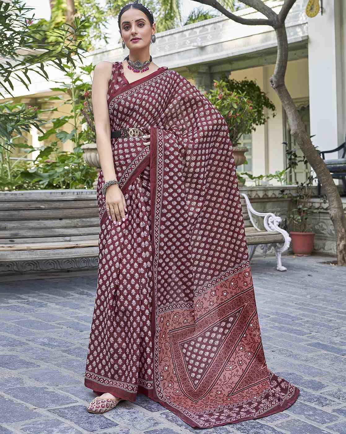 Kayatri New Pure Cotton Fancy Block Print Saree