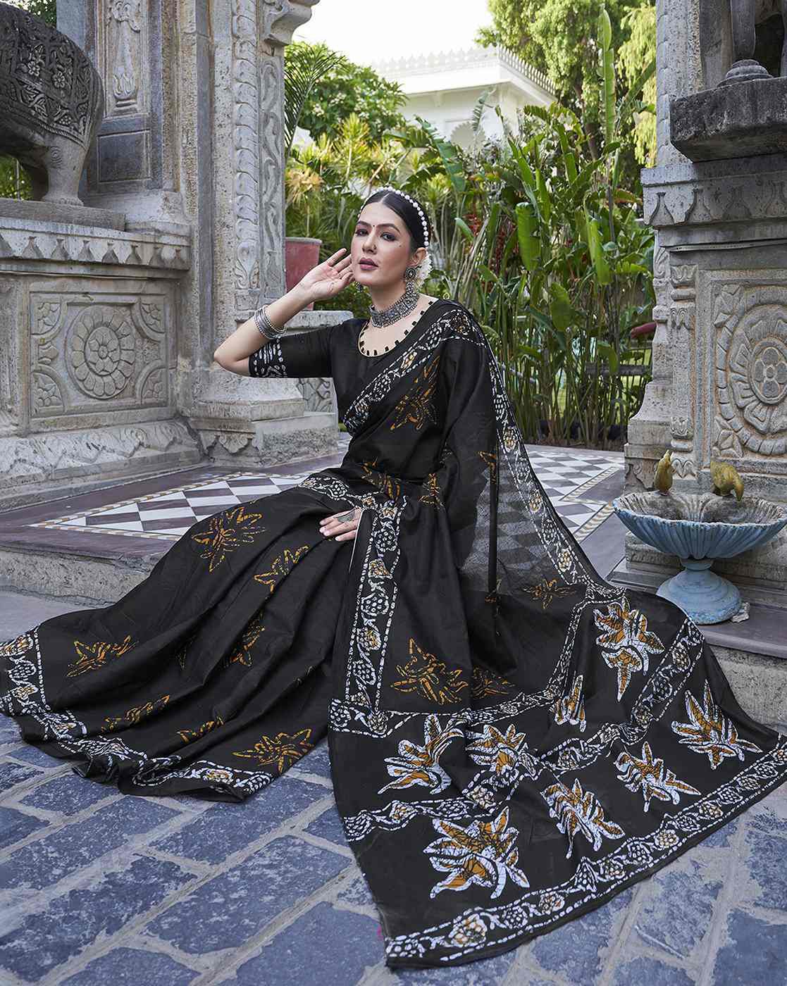 Kayatri New Pure Cotton Fancy Block Print Saree