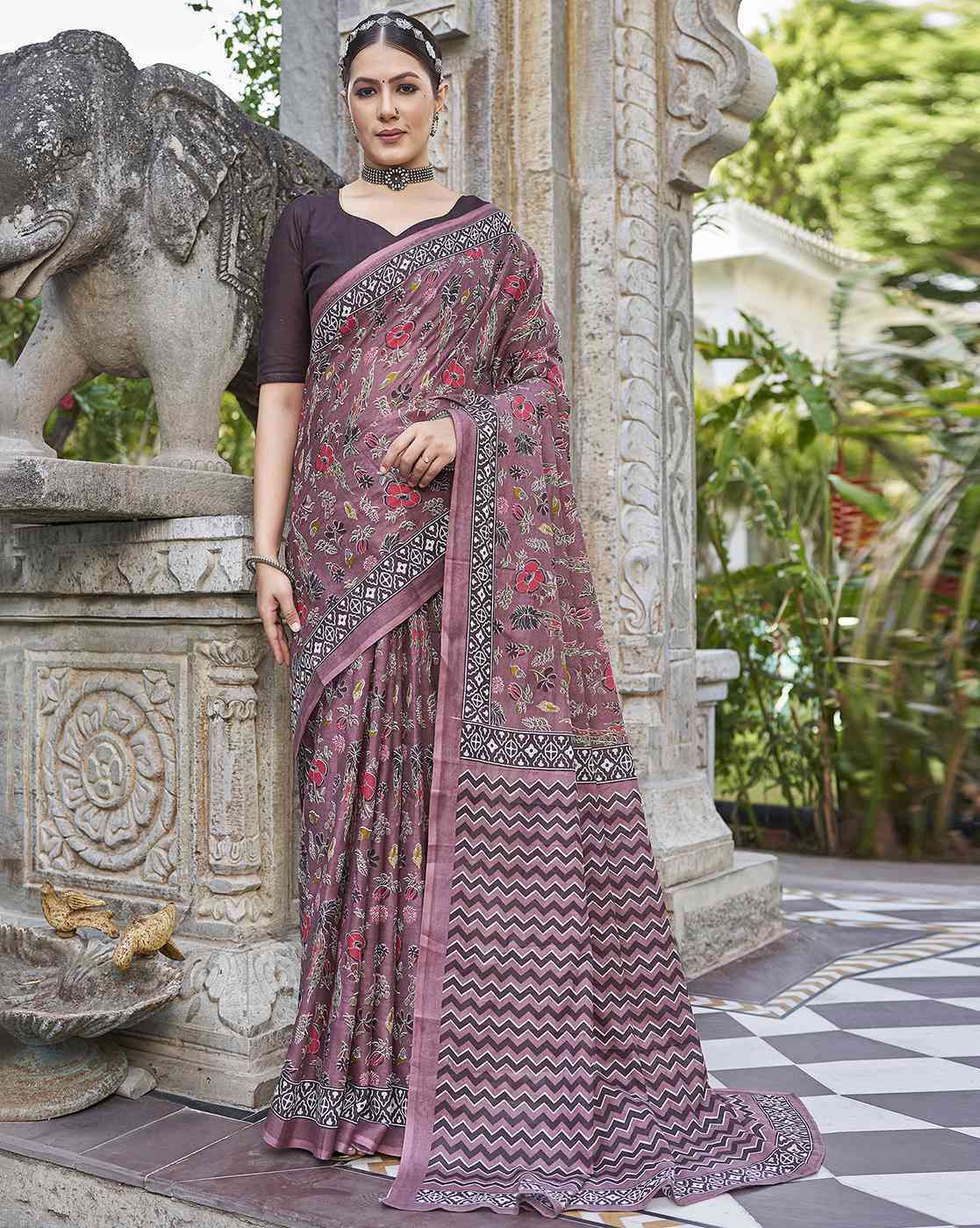 Kayatri New Pure Cotton Fancy Block Print Saree