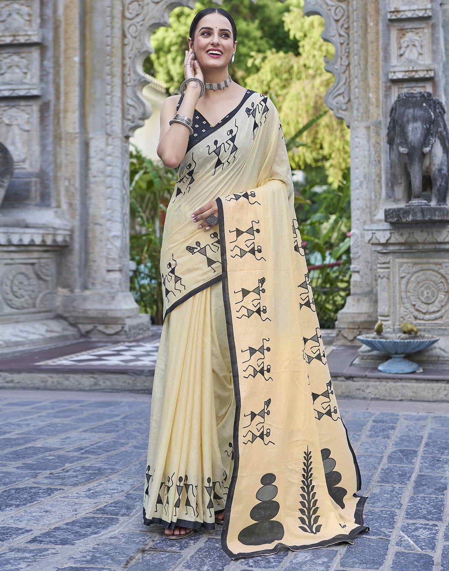 Kayatri New Pure Cotton Fancy Block Print Saree