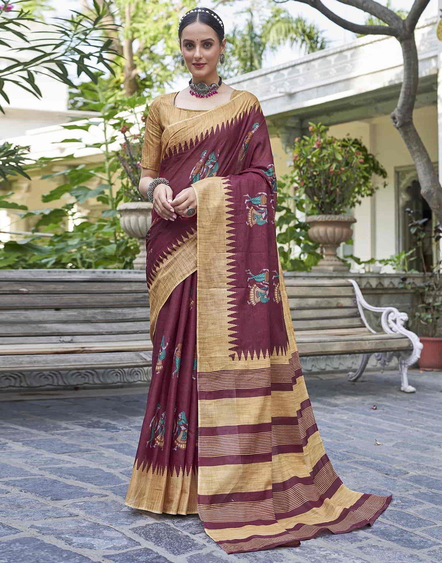 Kayatri New Pure Cotton Fancy Block Print Saree