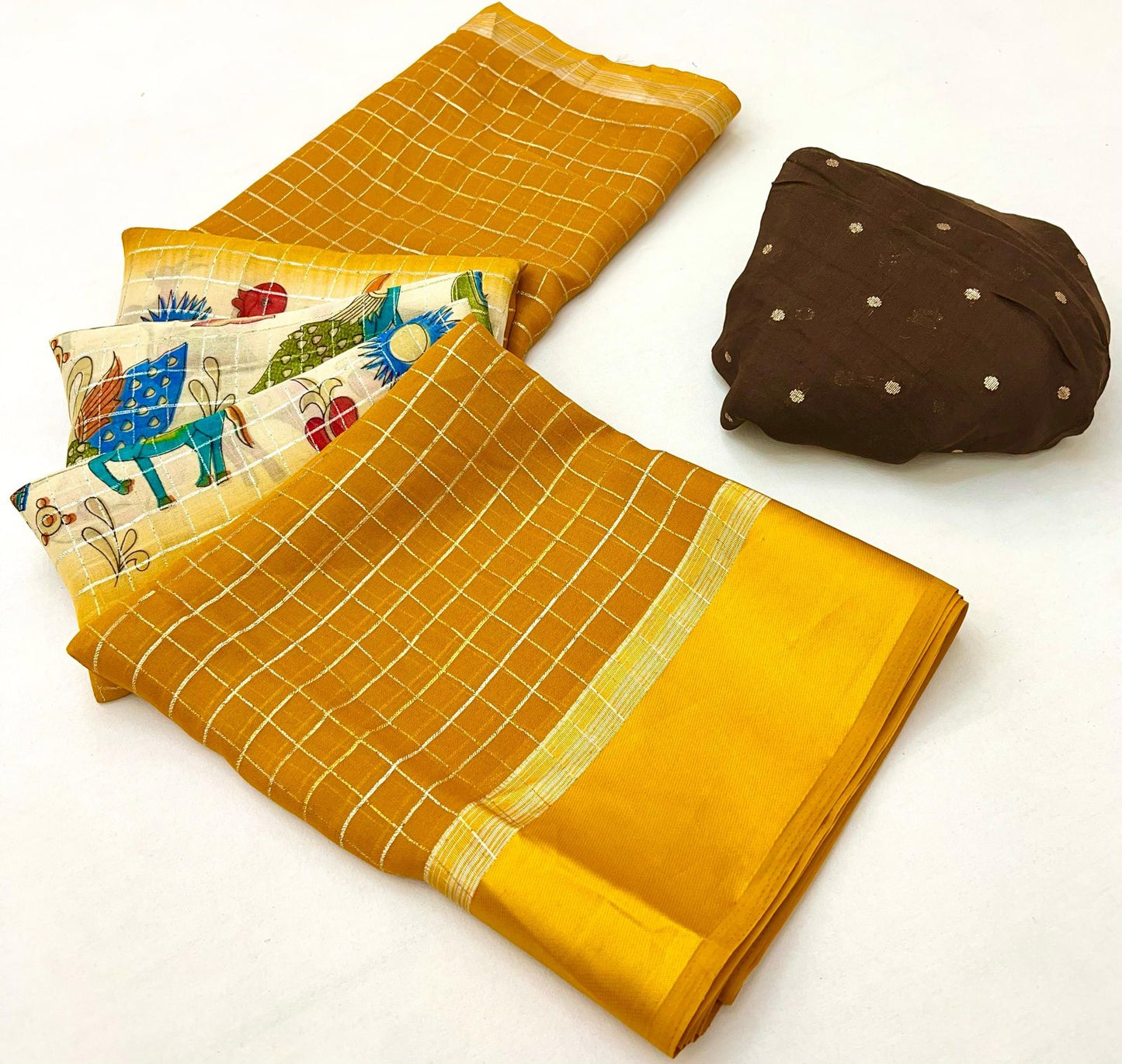 Kayatri Latest Colour Shaded Satin Border Printed Saree