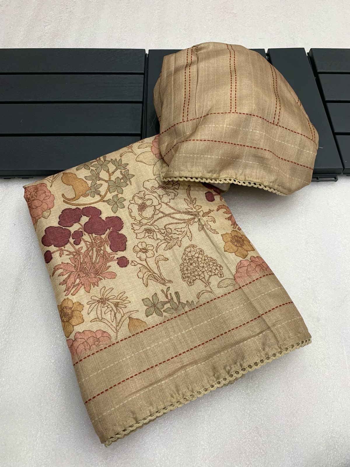 Kayatri New Ajrakh Printed with Rich Pallu & Fancy Border Saree
