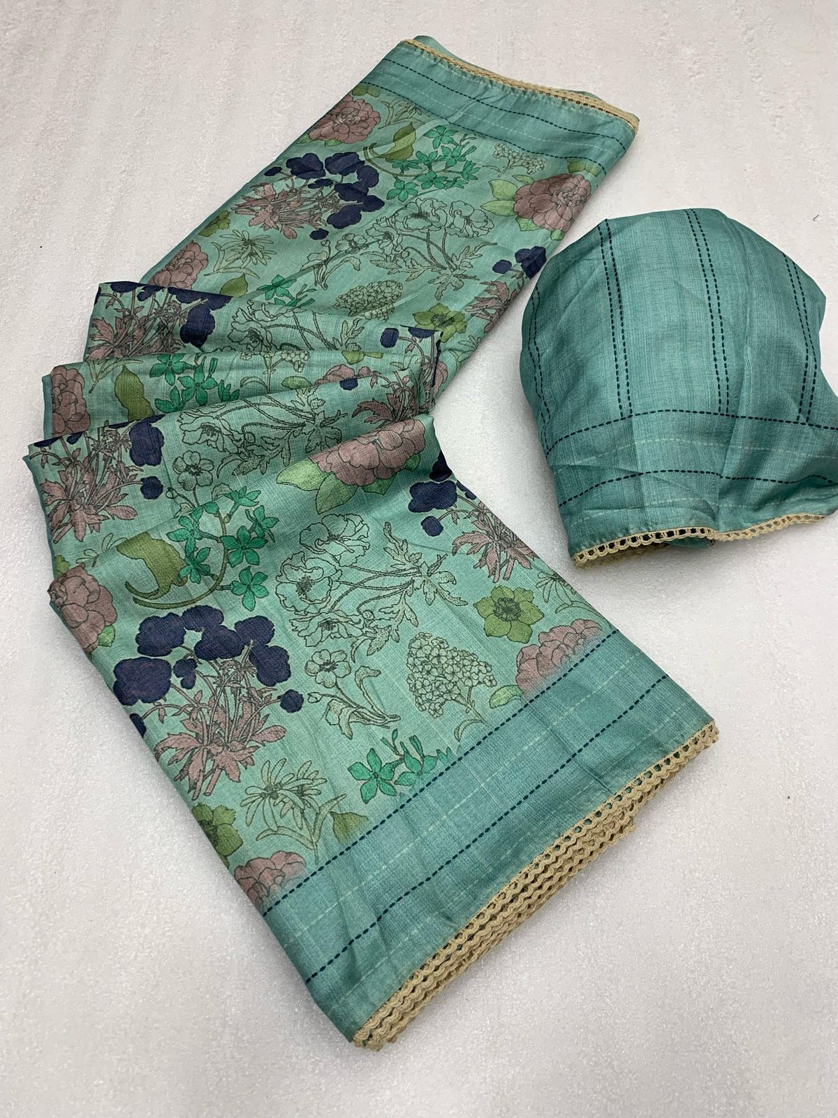 Kayatri New Ajrakh Printed with Rich Pallu & Fancy Border Saree