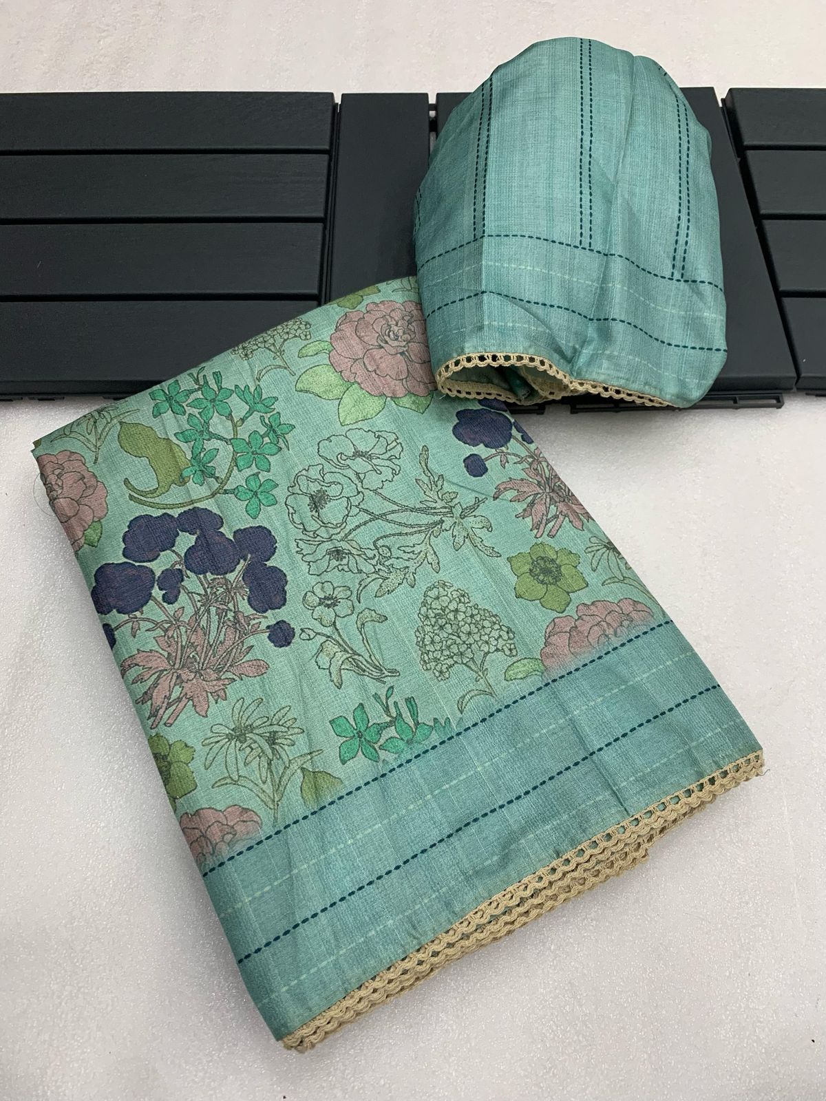 Kayatri New Ajrakh Printed with Rich Pallu & Fancy Border Saree
