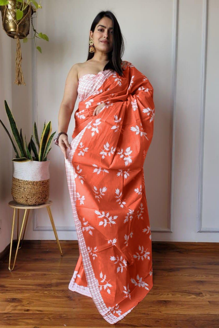Kayatri New Bagru Block Printed Cotton Sarees