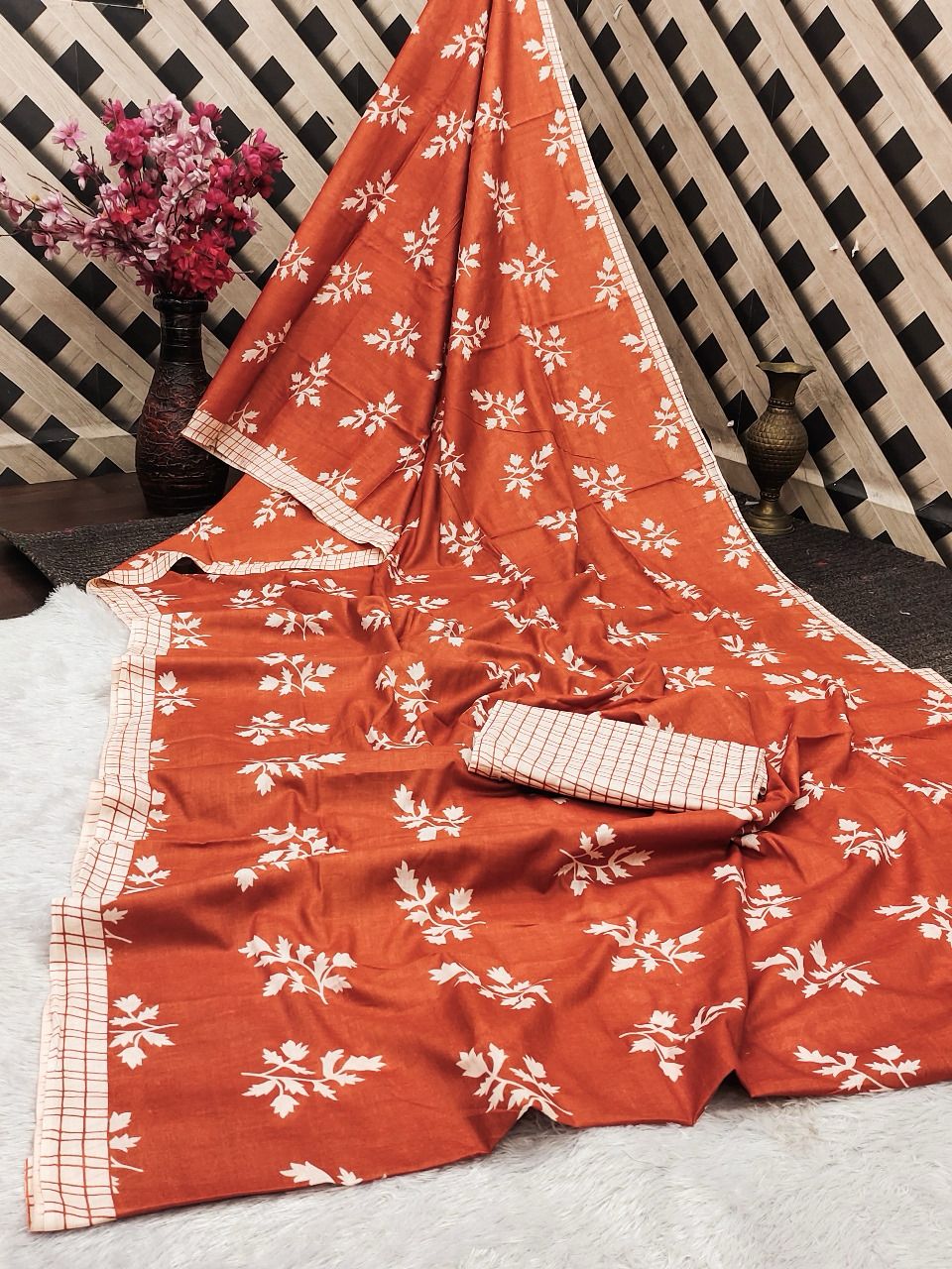 Kayatri New Bagru Block Printed Cotton Sarees