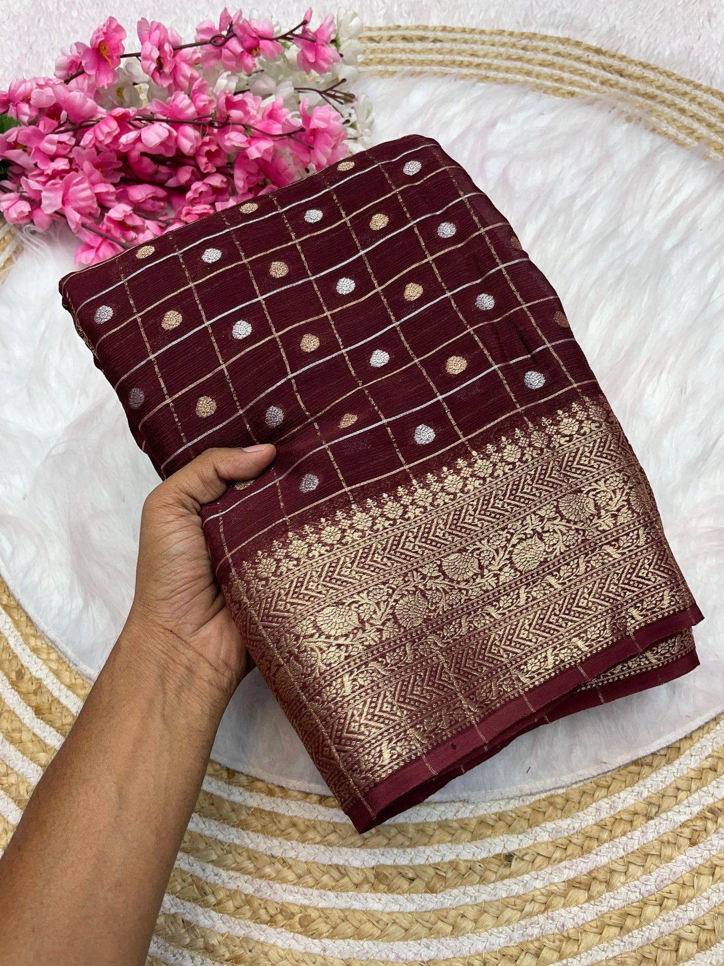 Kayatri New Pure Chinon Zari Weaving Saree