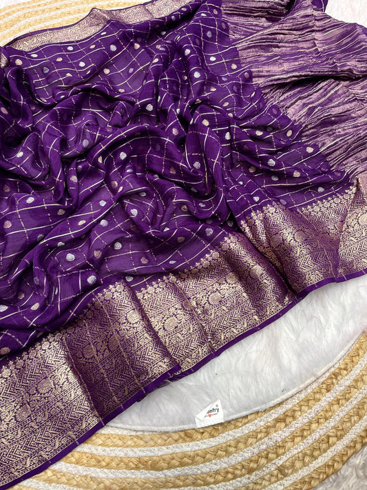 Kayatri New Pure Chinon Zari Weaving Saree