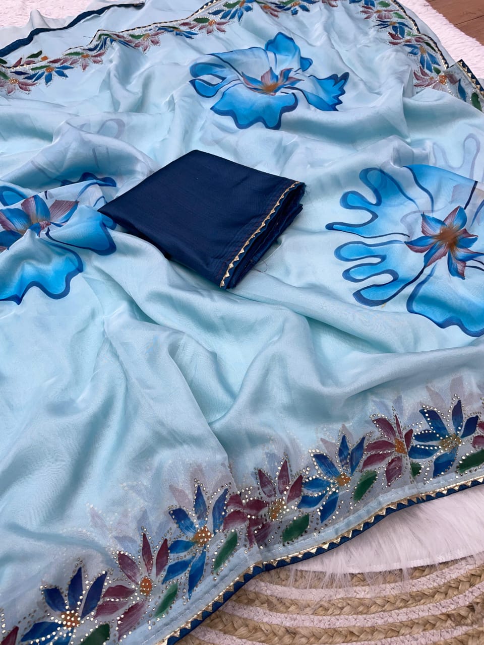 Kayatri New Soft Silk Mukesh Work Saree