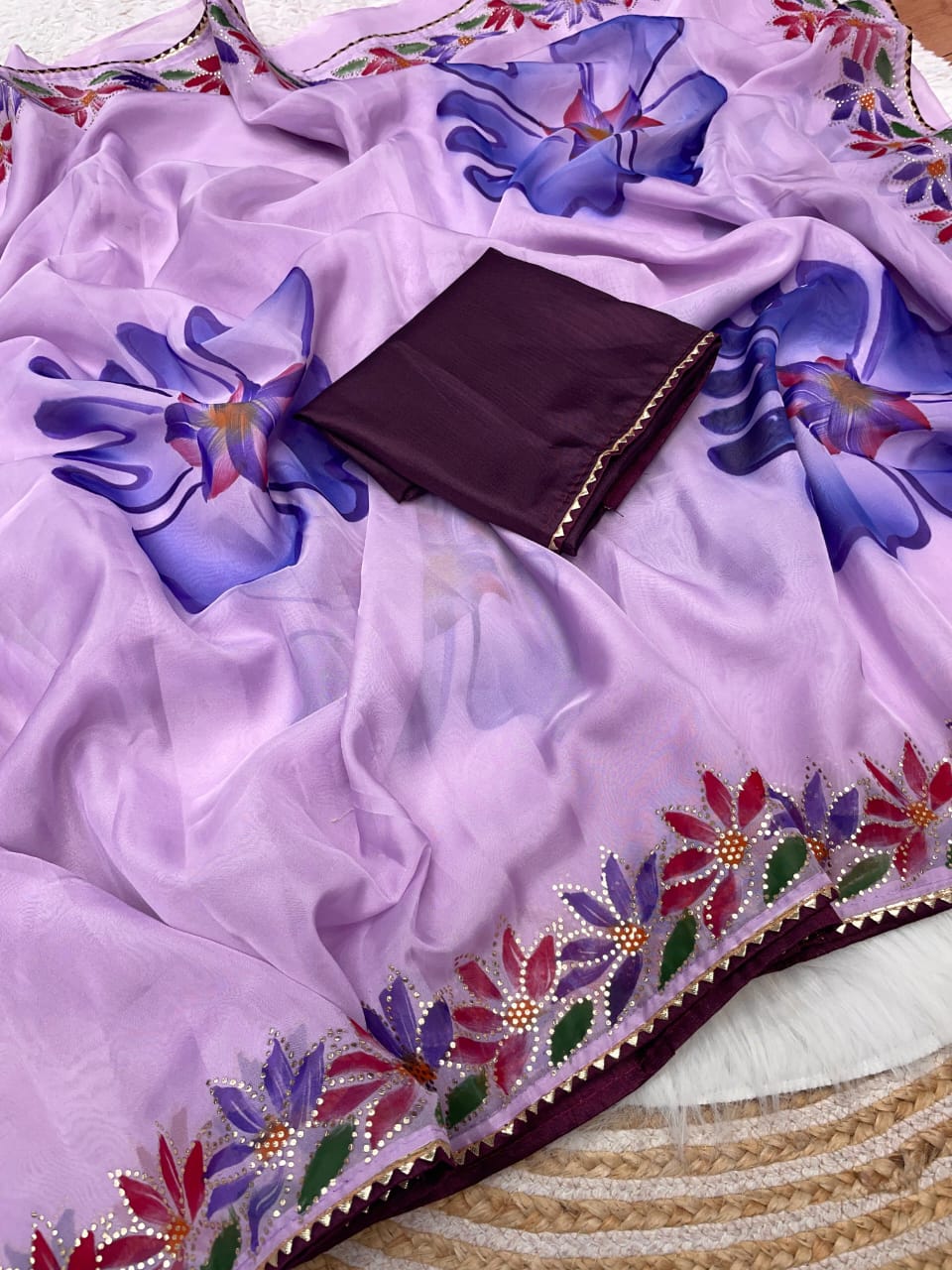 Kayatri New Soft Silk Mukesh Work Saree