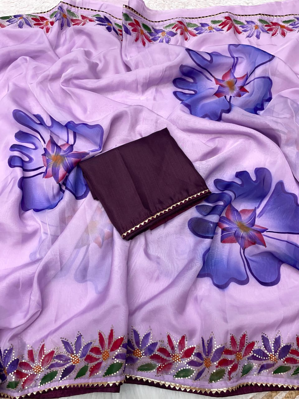 Kayatri New Soft Silk Mukesh Work Saree