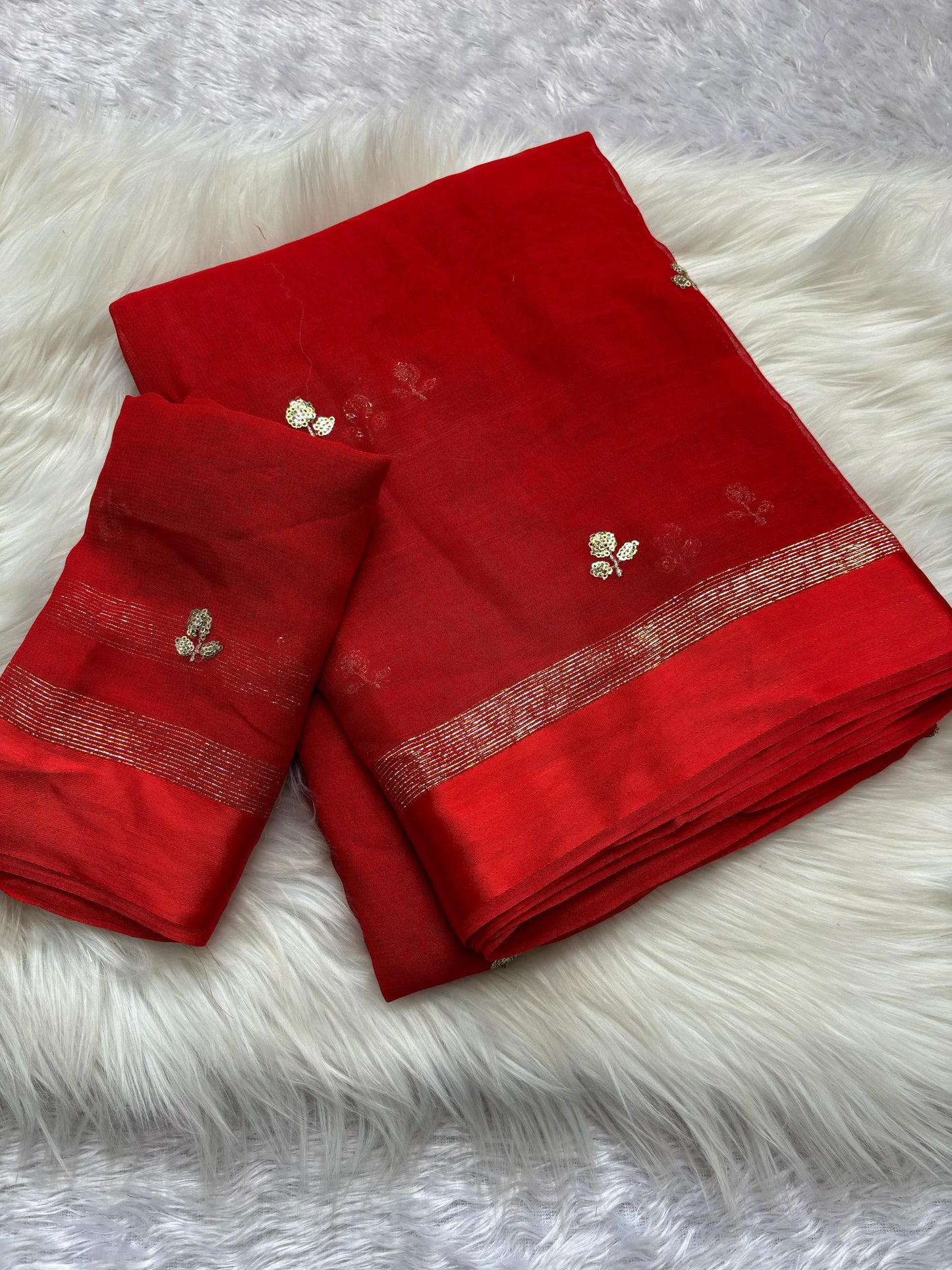 Kayatri New Viscose Georgette Satin Buta Saree
