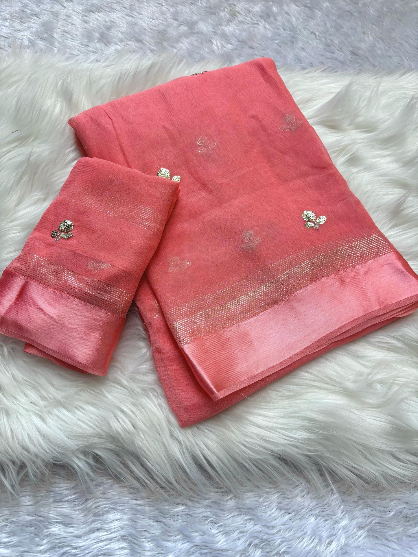 Kayatri New Viscose Georgette Satin Buta Saree