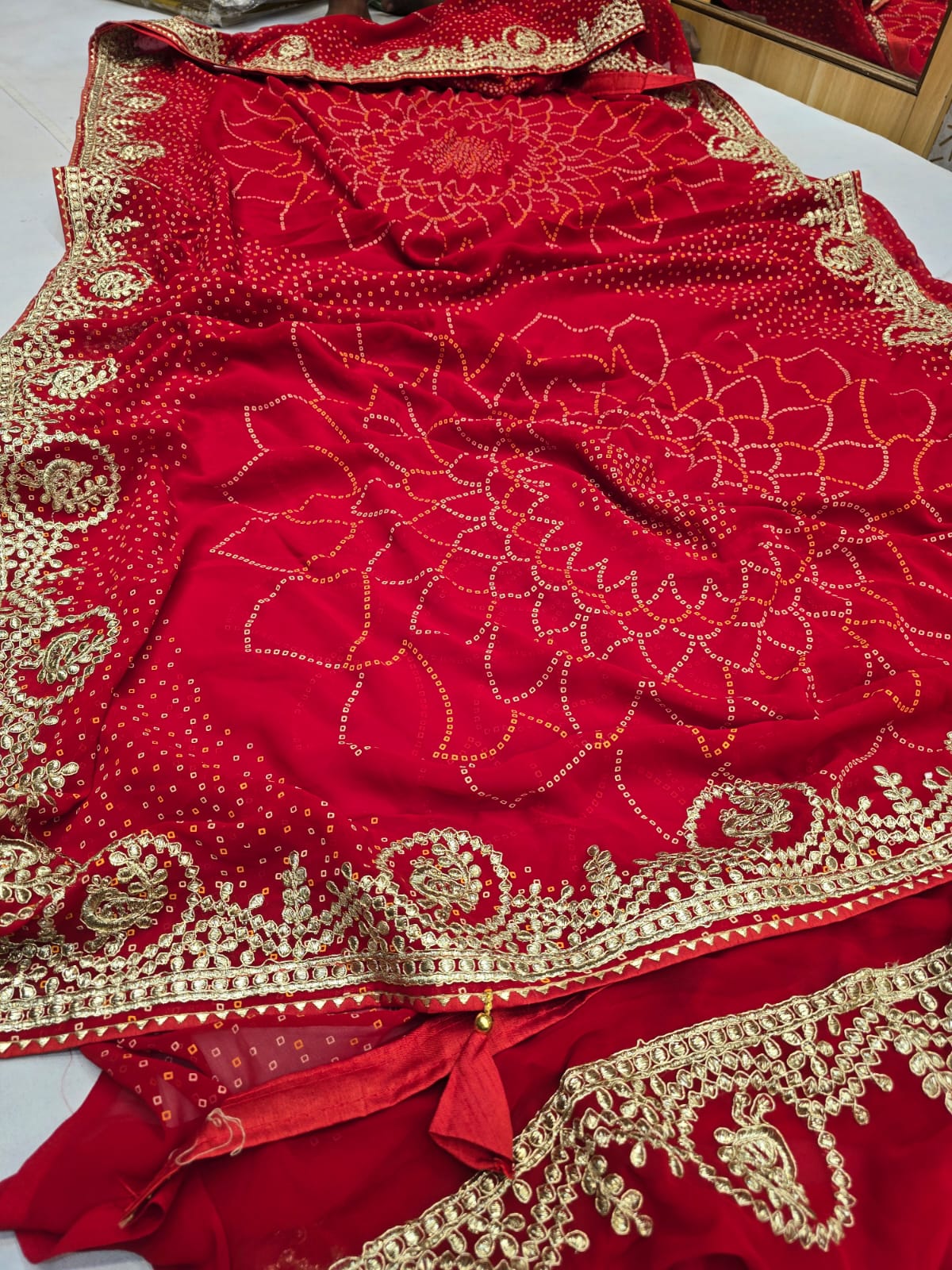 Kayatri New Georgette Khaddi Print Bandhej Saree