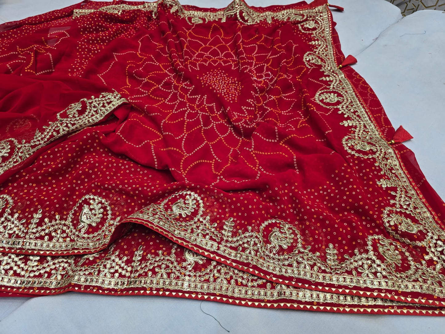 Kayatri New Georgette Khaddi Print Bandhej Saree