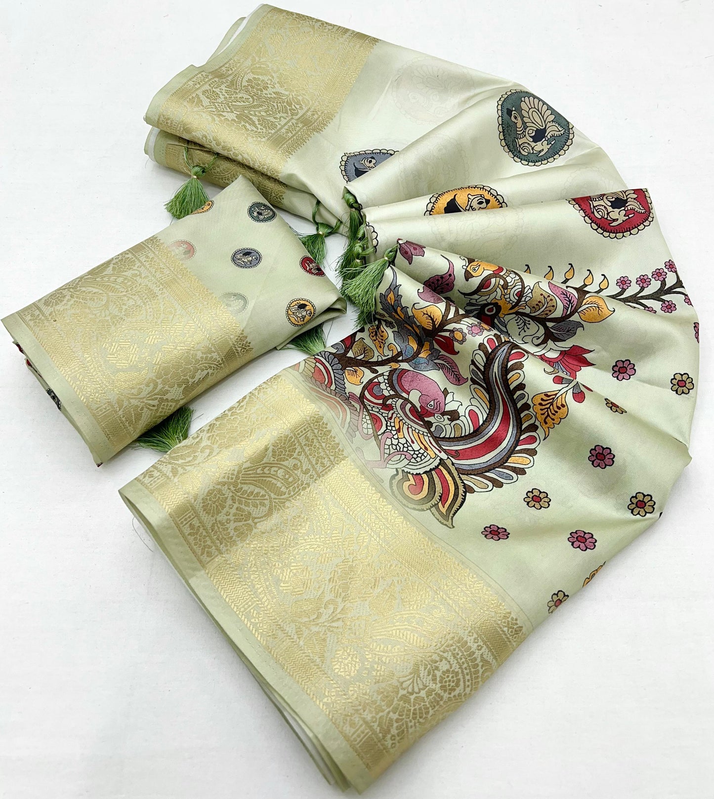 Kayatri New Pure Soft Silk Digital Printing Kalamkari Saree