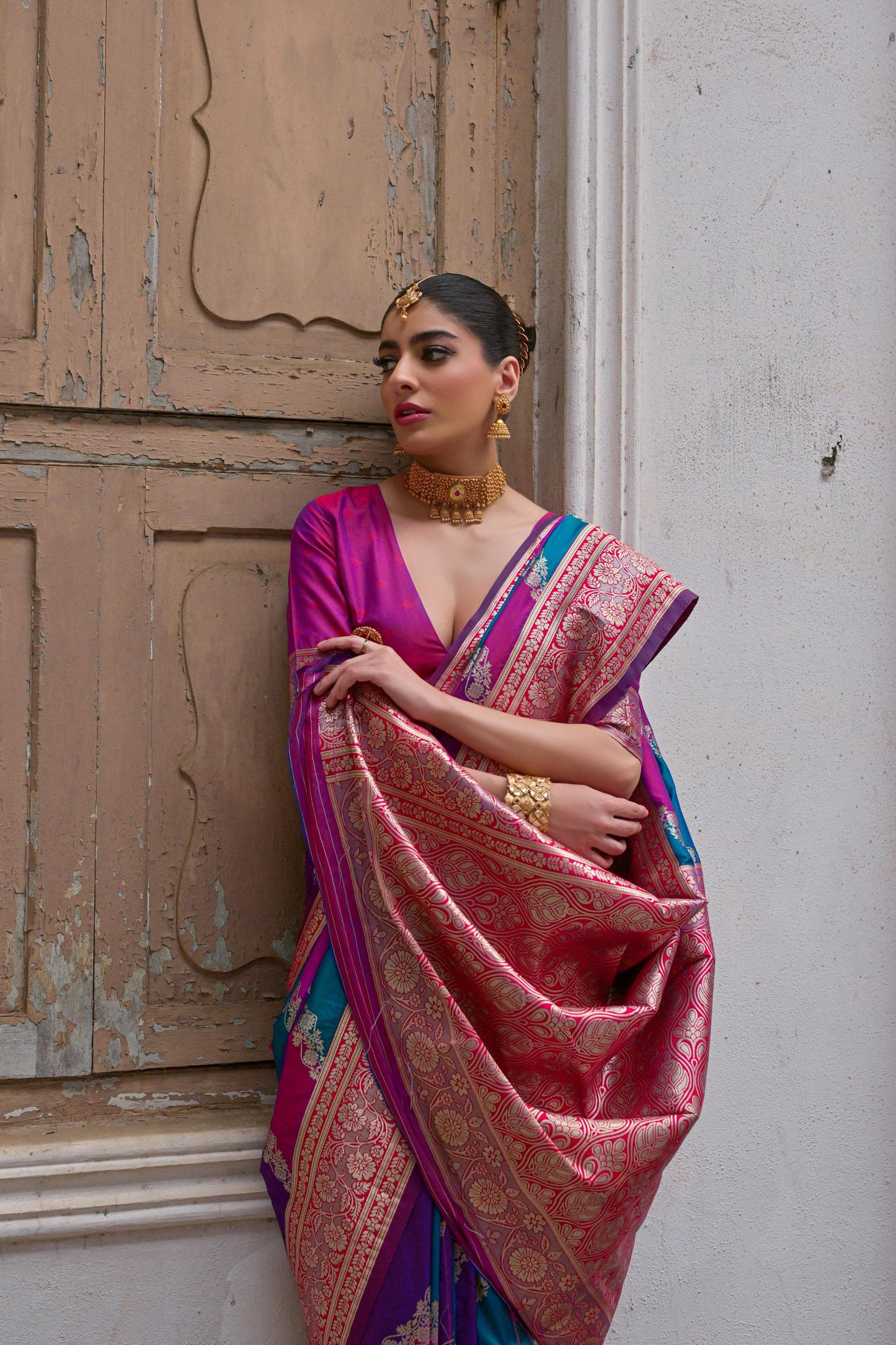 Kayatri New Banarasi Silk Zari Weaving Saree