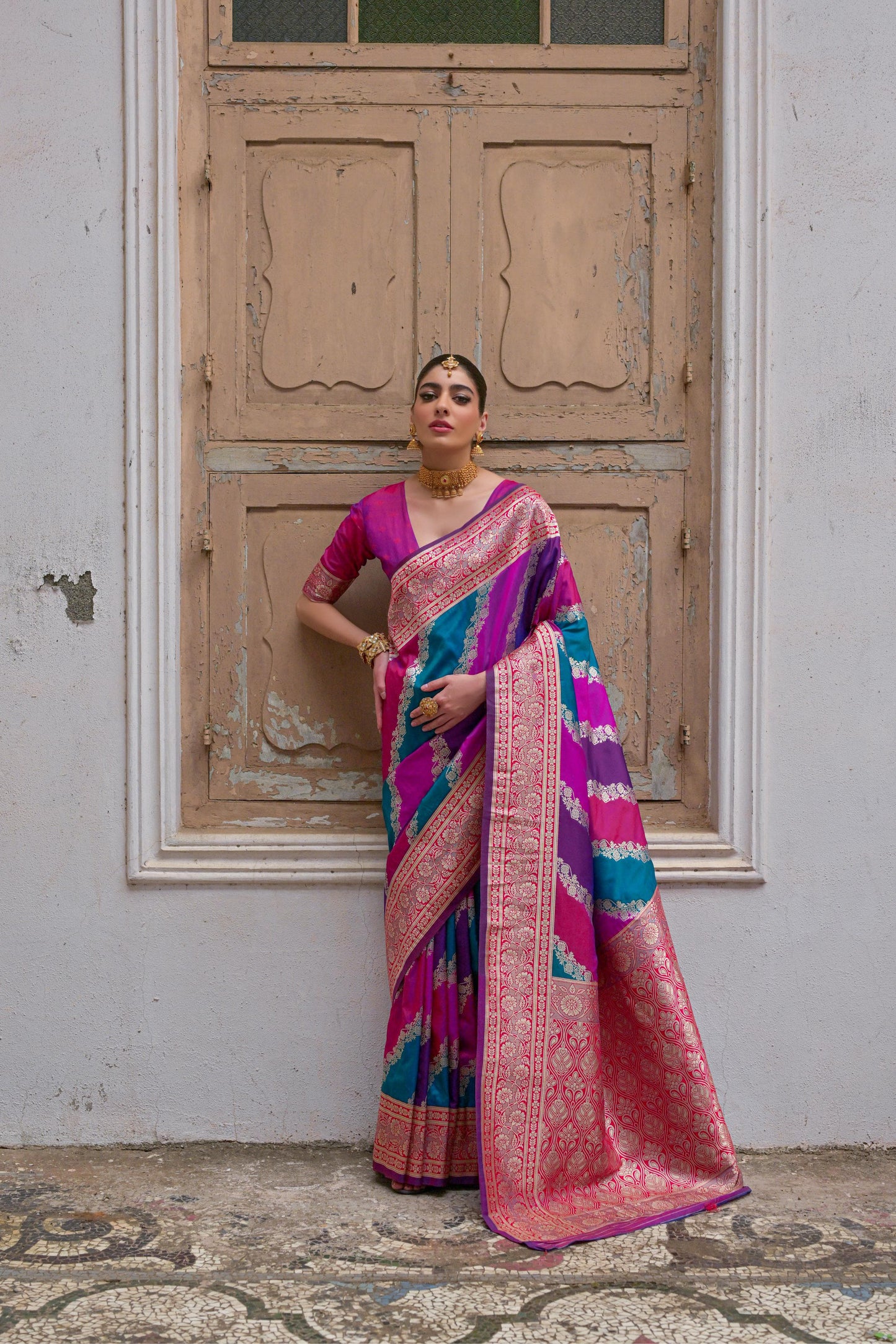 Kayatri New Banarasi Silk Zari Weaving Saree
