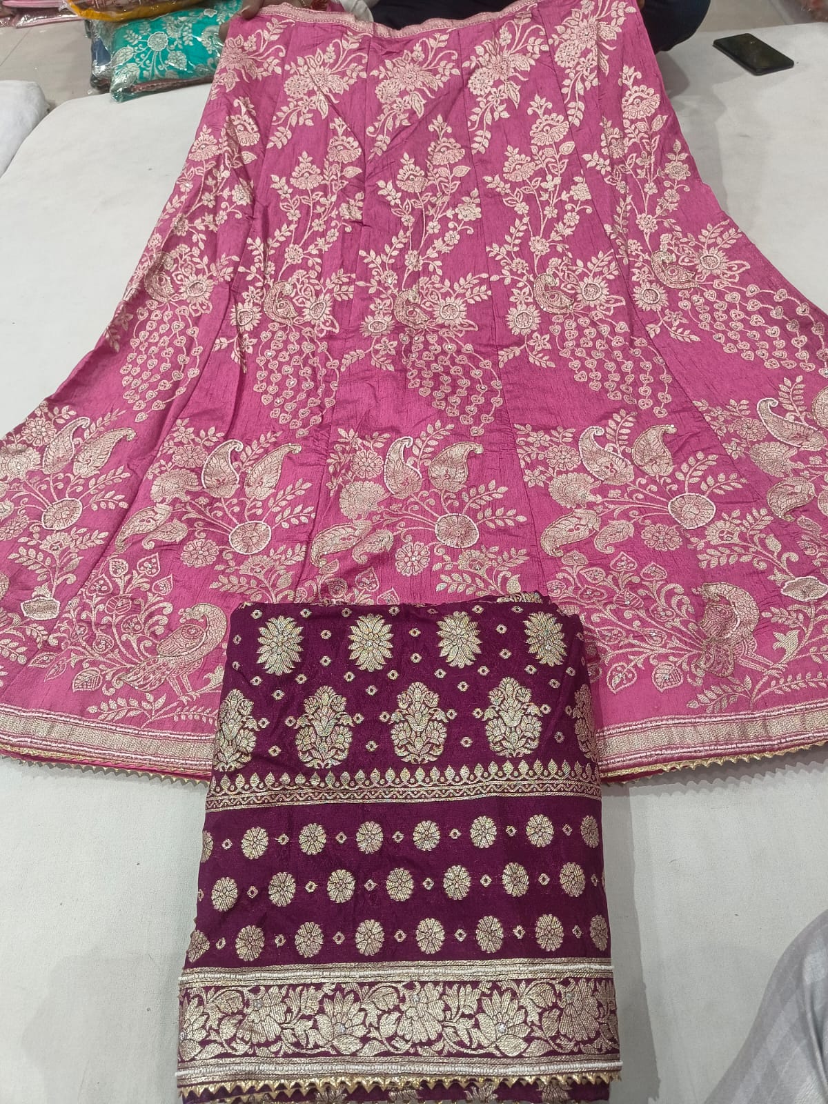 Kayatri New Pure Nylon Silk Fancy Hand Gotapatti Work Lehenga