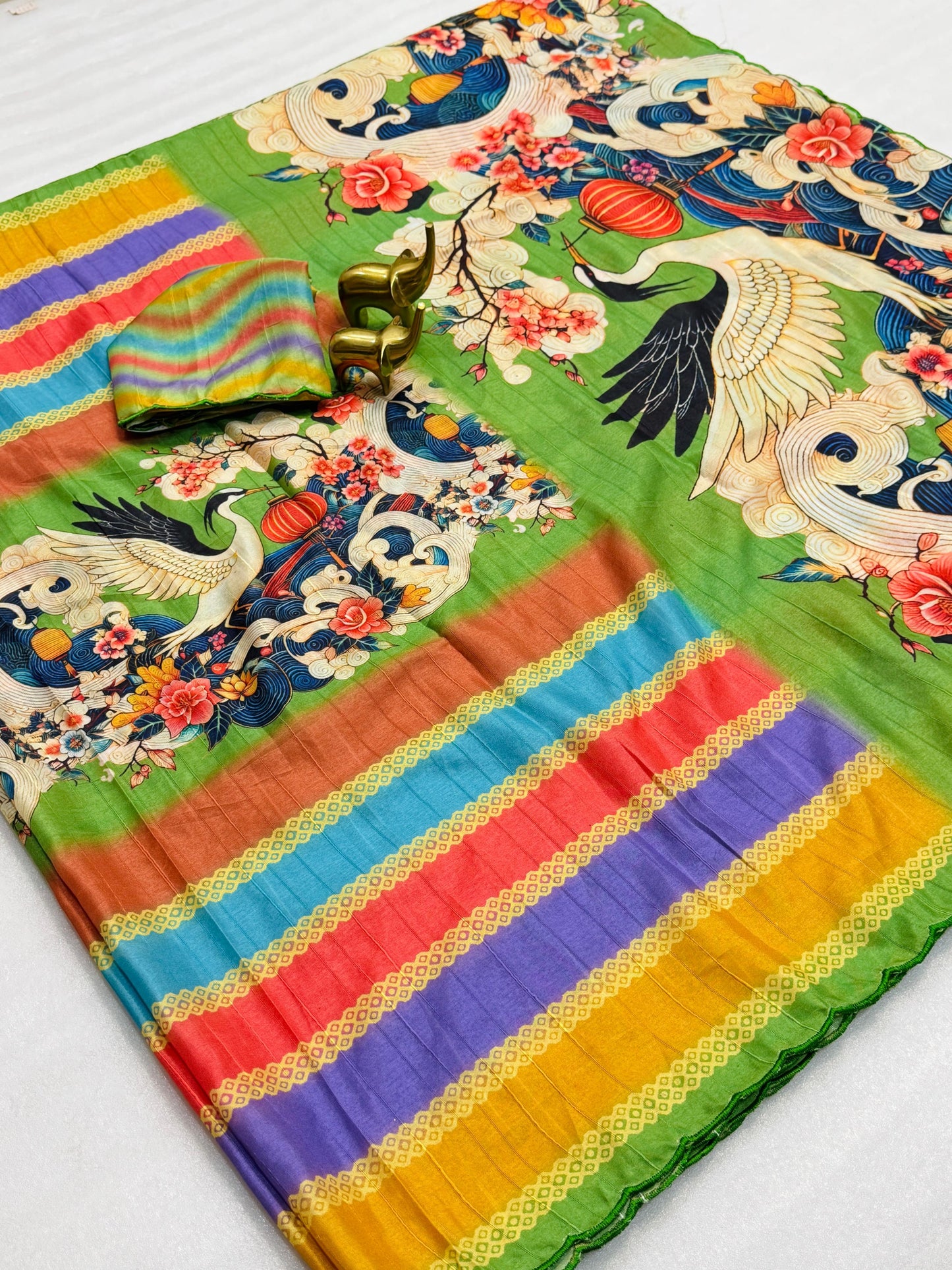 Kayatri New Handloom Tussar Silk Kalamkari Digital Print Saree