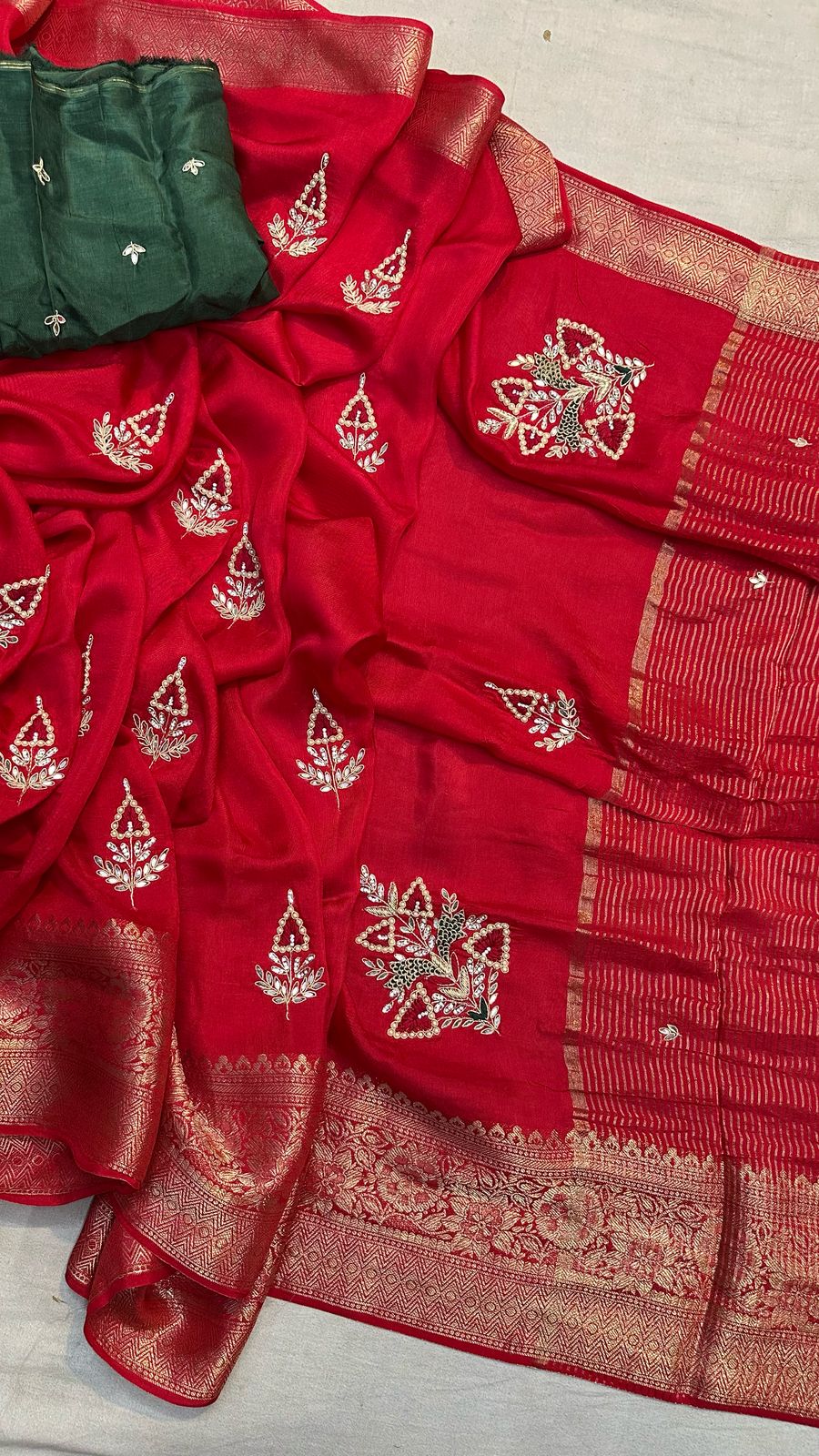 Kayatri New Pure Moonga Silk Hand Work Saree