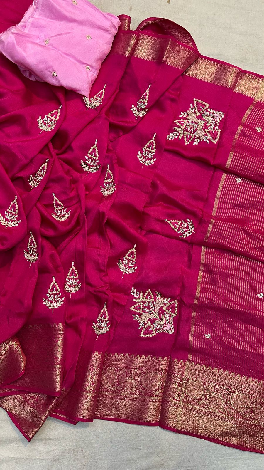 Kayatri New Pure Moonga Silk Hand Work Saree