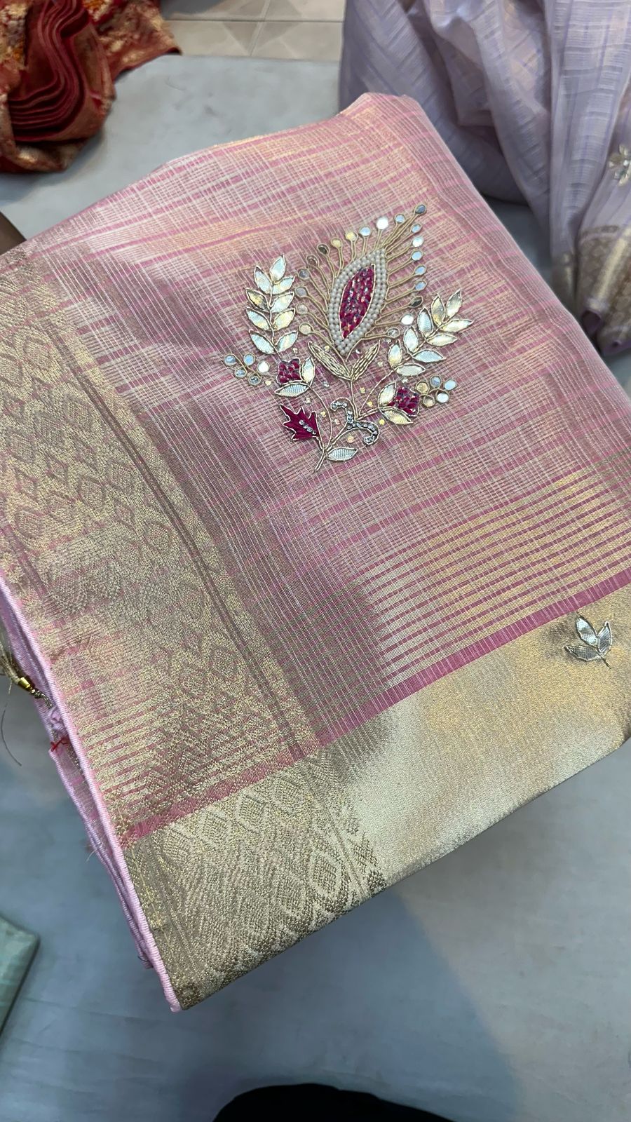 Kayatri New Designer Tissue Silk Hand Work Saree
